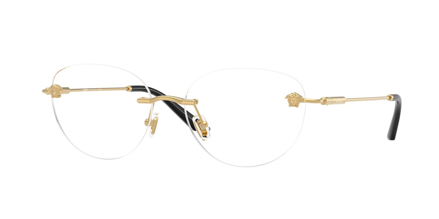 Eyeglasses Versace VE 1305 (1002) color oro shape round lenses lente demo