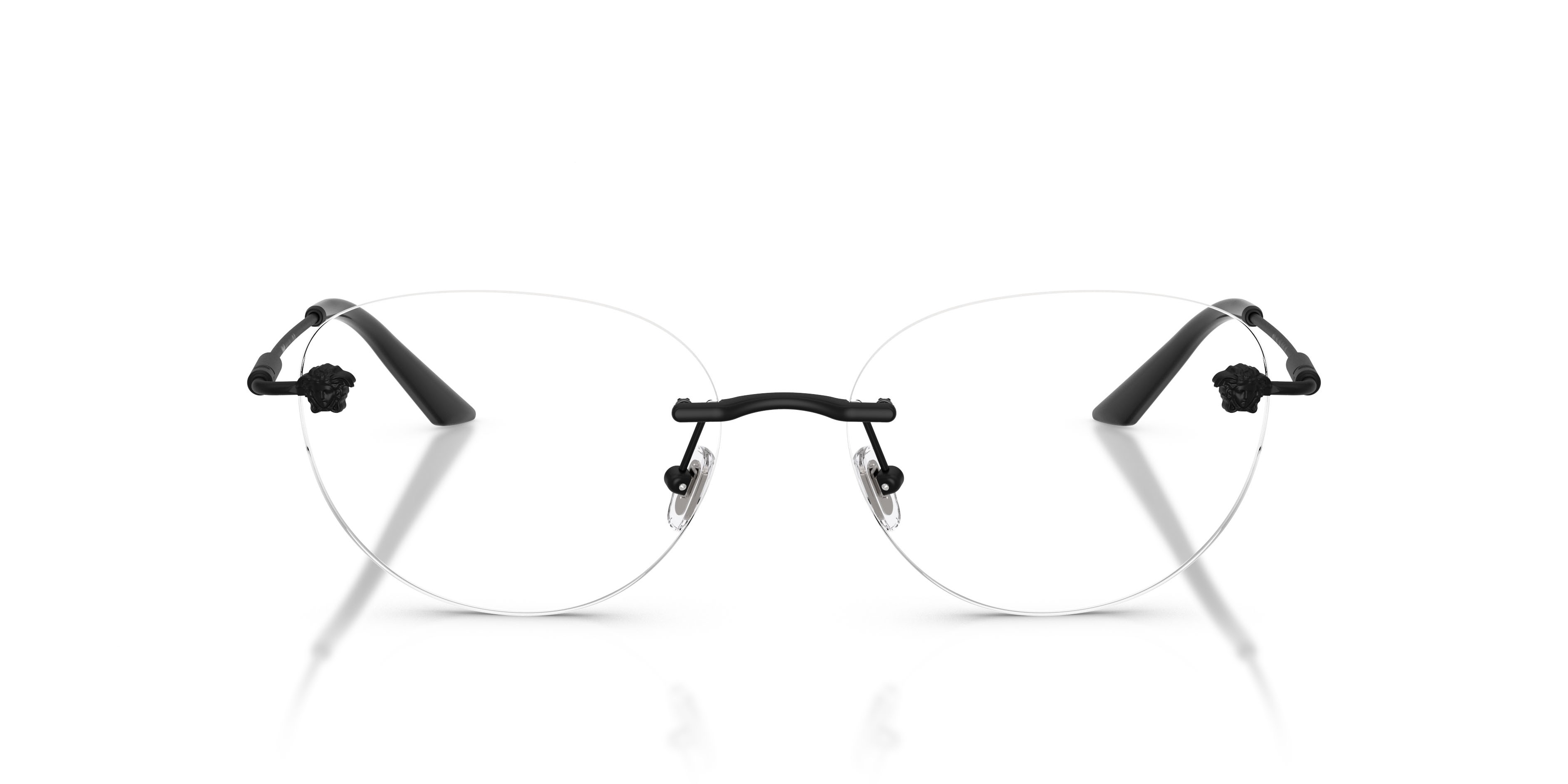 Eyeglasses Versace VE 1305 (1261) color nero opaco shape round lenses lente demo