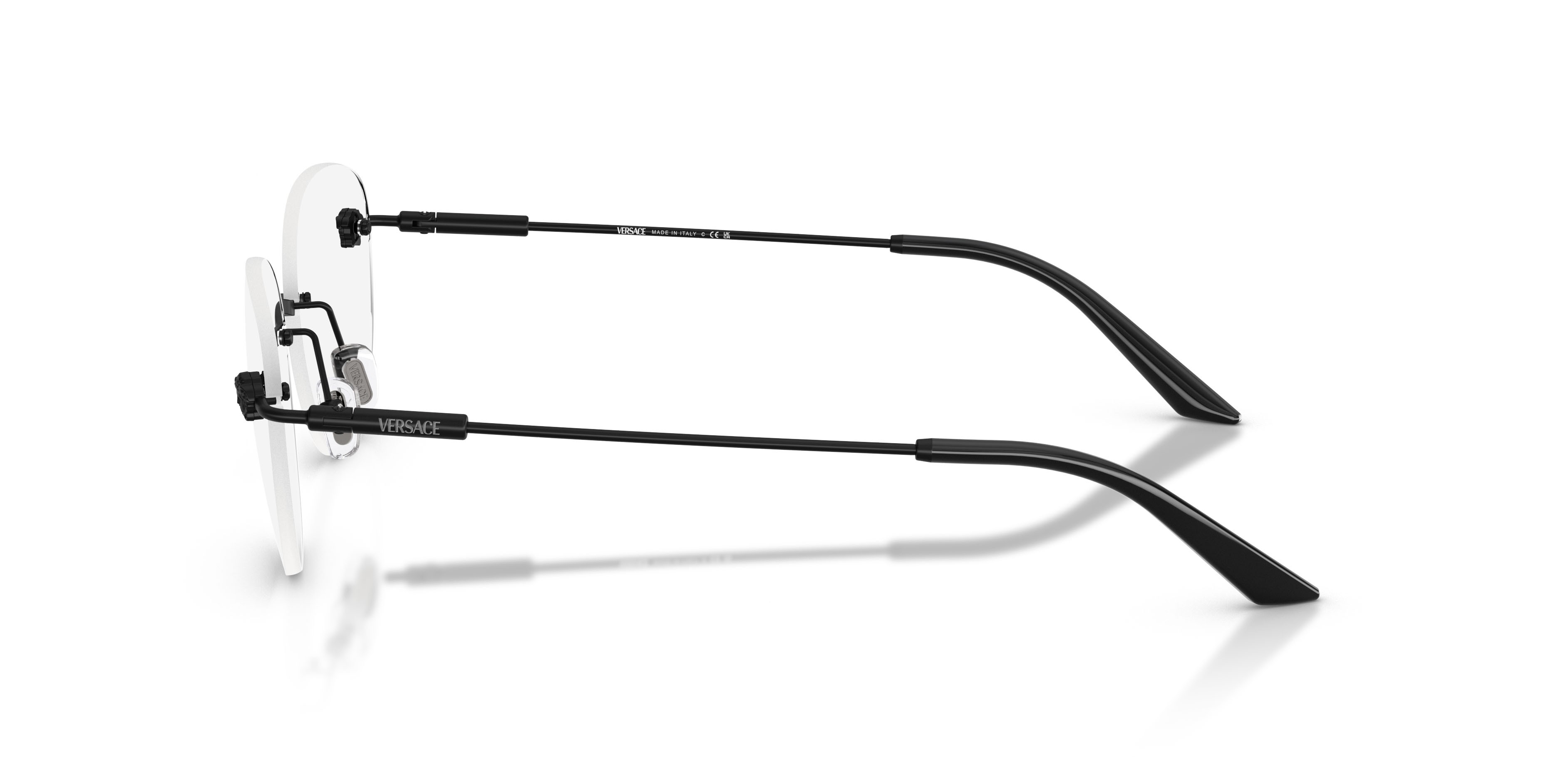 Eyeglasses Versace VE 1305 (1261) color nero opaco shape round lenses lente demo