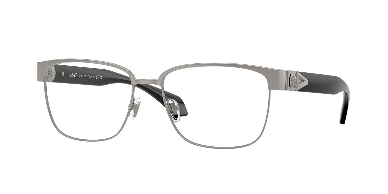 Eyeglasses Versace VE 1306 (1262) color gunmetal spazzolato shape square lenses lente demo