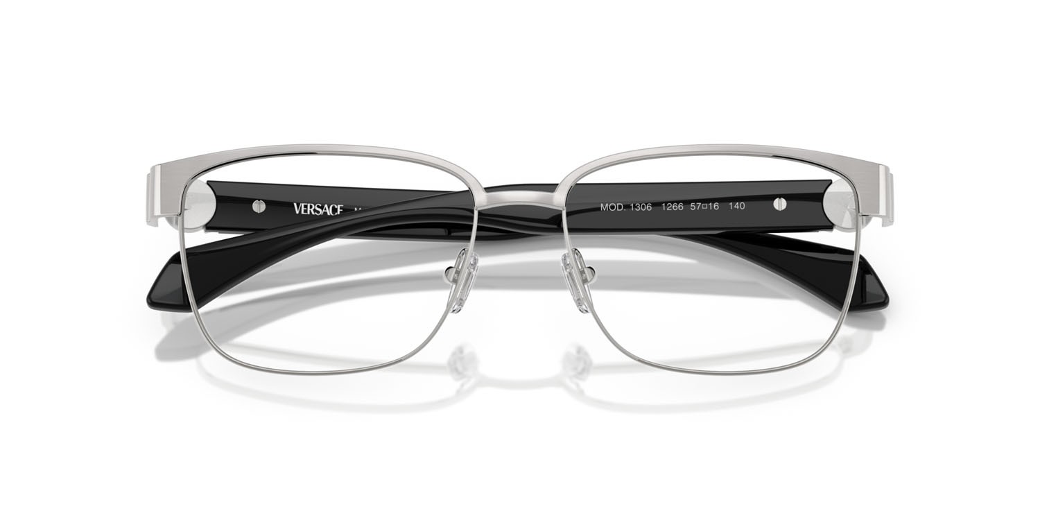 Eyeglasses Versace VE 1306 (1266) color argento spazzolato shape square lenses lente demo