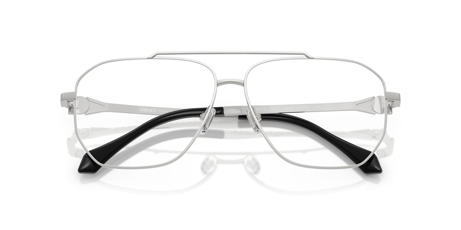 Occhiali da vista Versace VE 1307 (1000) colore argento forma aviator lenti lente demo
