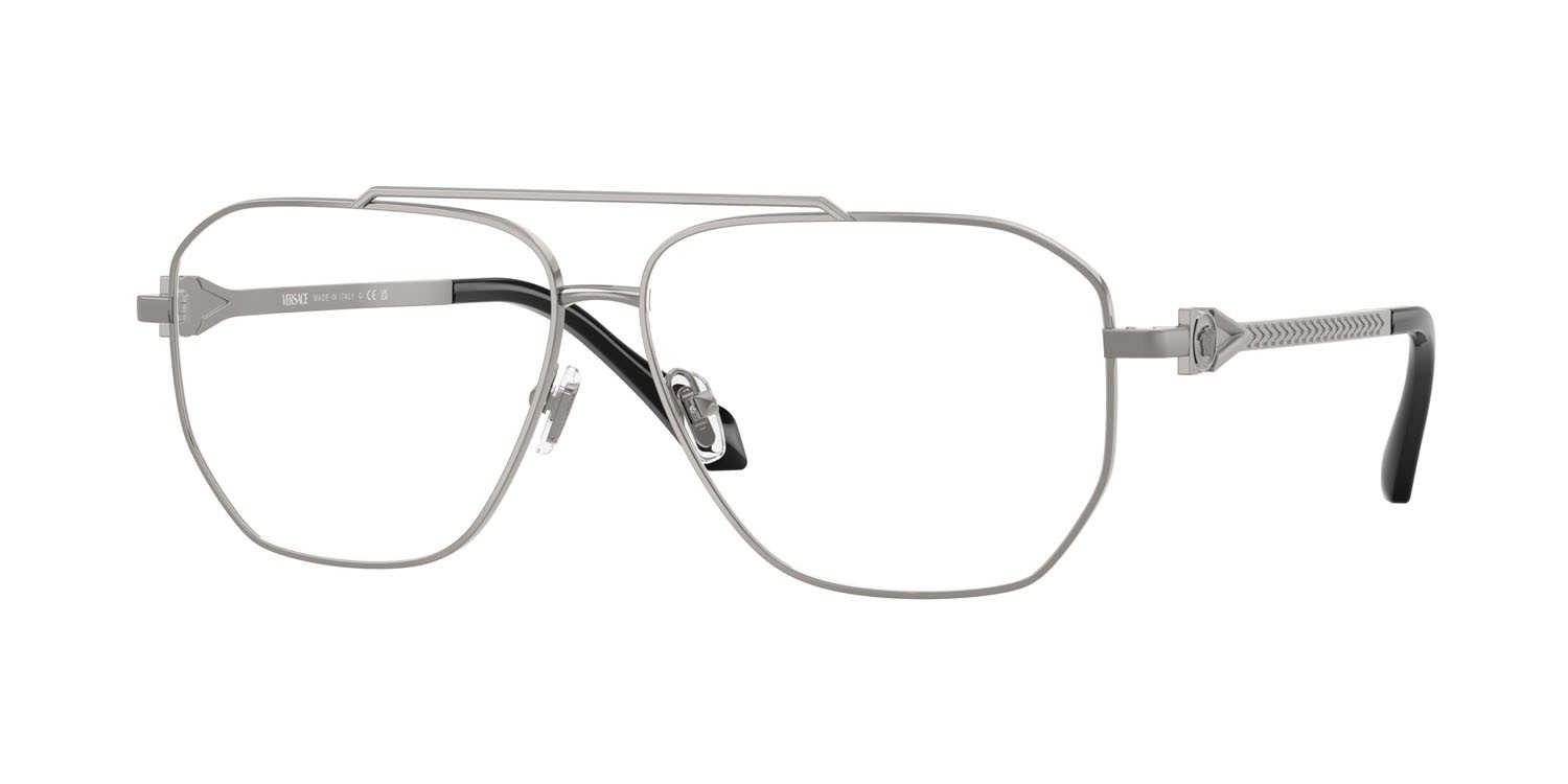 Eyeglasses Versace VE 1307 (1001) color gunmetal shape aviator lenses lente demo