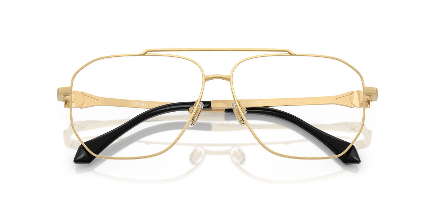 Eyeglasses Versace VE 1307 (1002) color oro shape aviator lenses lente demo