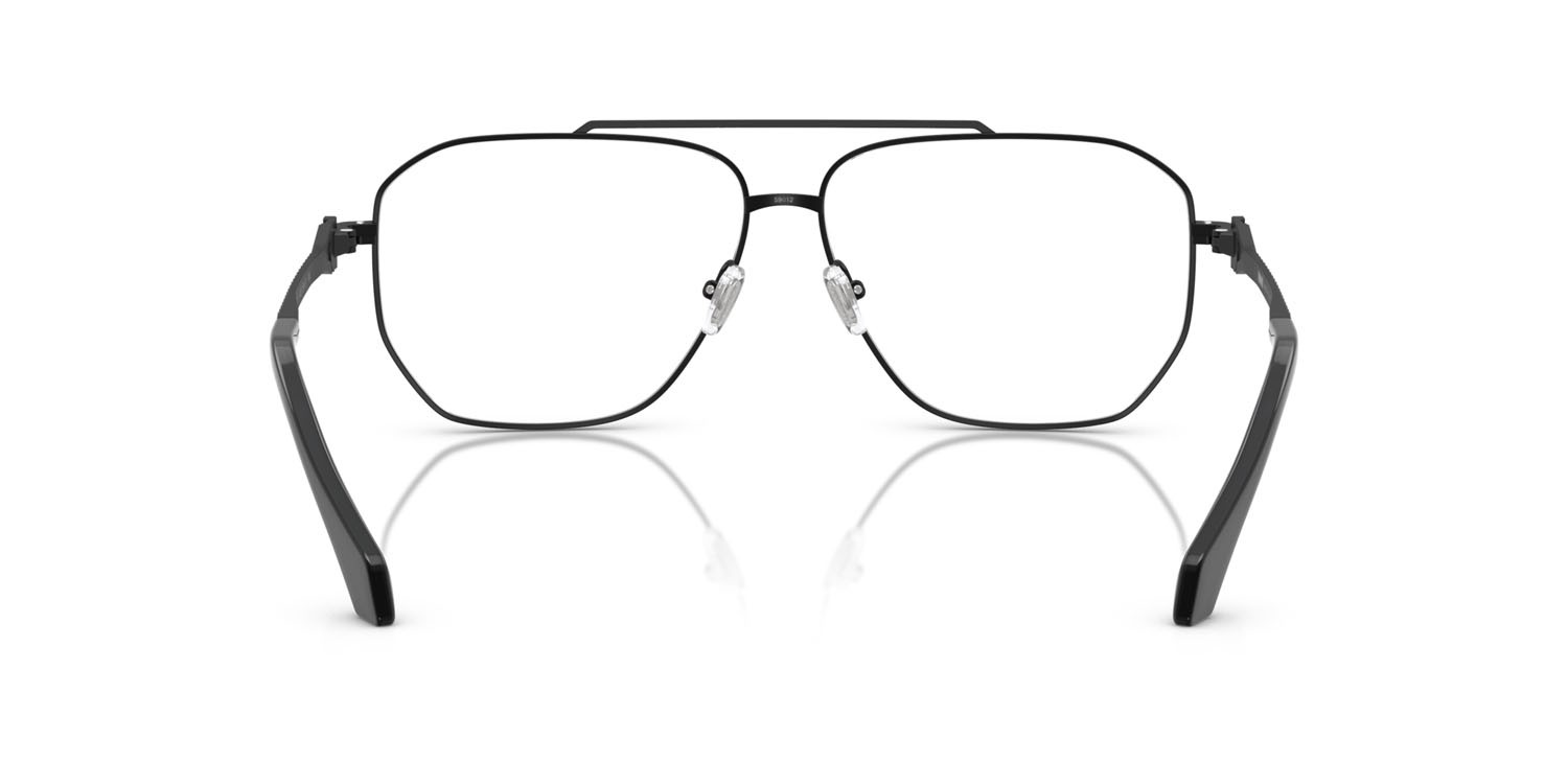 Occhiali da vista Versace VE 1307 (1436) colore nero opaco forma aviator lenti lente demo