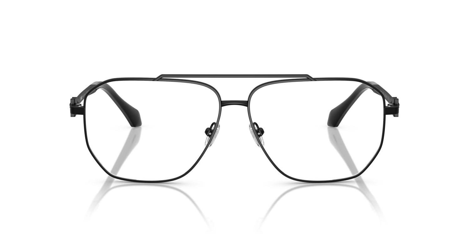 Occhiali da vista Versace VE 1307 (1436) colore nero opaco forma aviator lenti lente demo