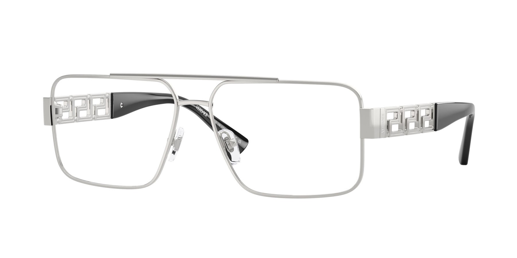 Occhiali da vista Versace VE 1308 (1001) colore argento forma quadrato lenti lente demo