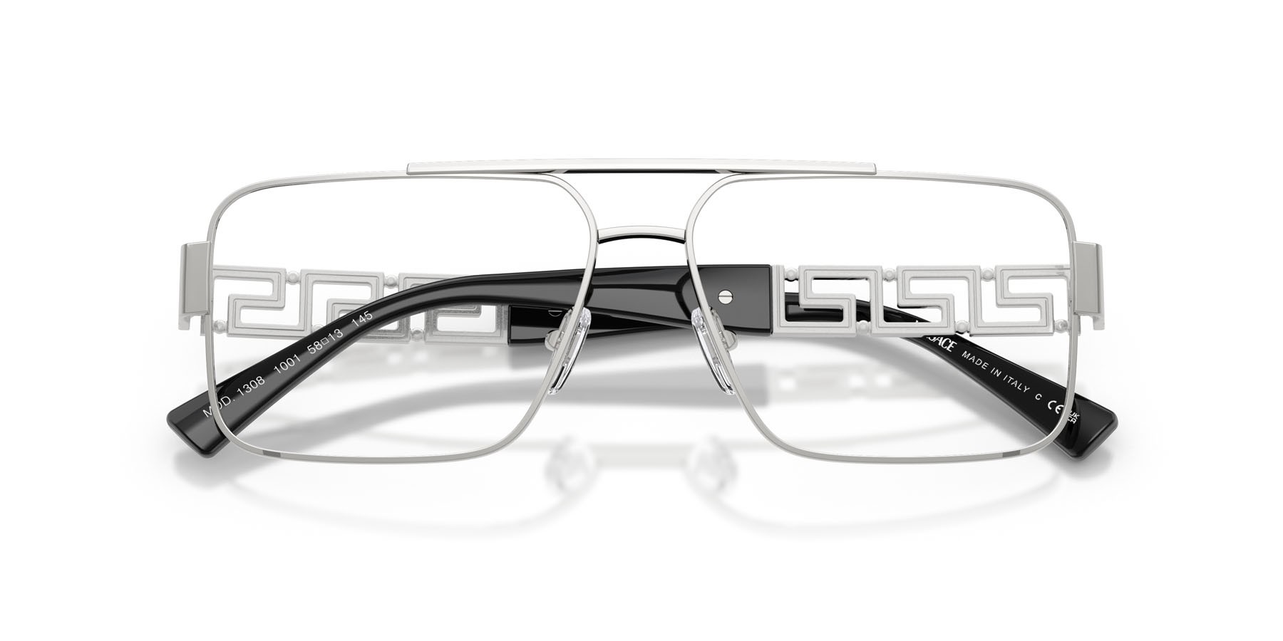Occhiali da vista Versace VE 1308 (1001) colore argento forma quadrato lenti lente demo