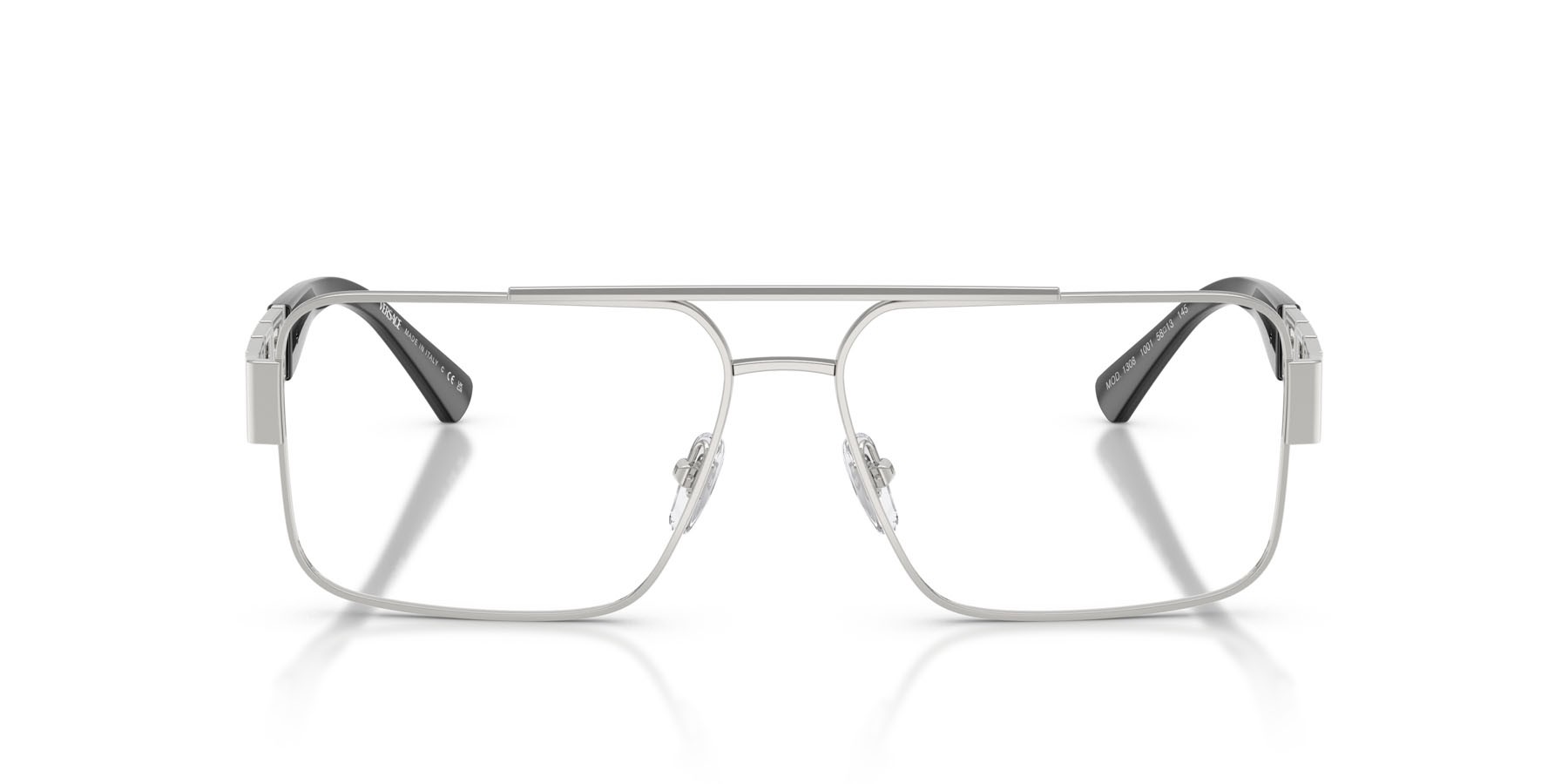 Occhiali da vista Versace VE 1308 (1001) colore argento forma quadrato lenti lente demo