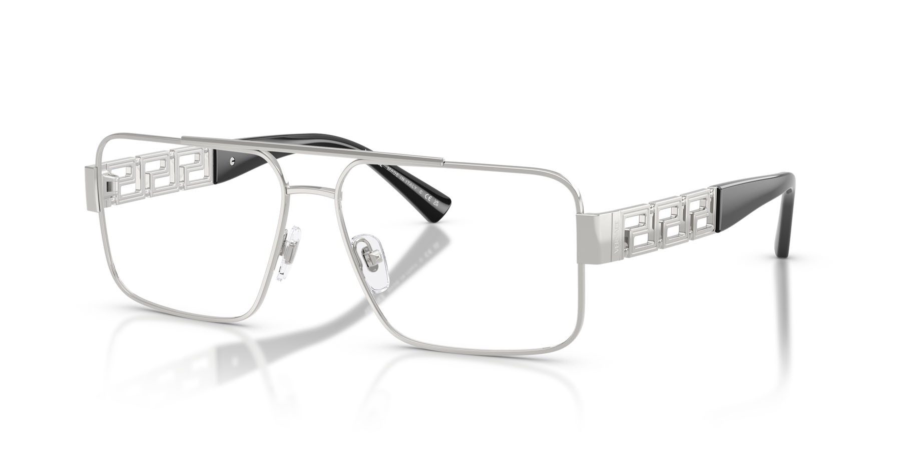 Occhiali da vista Versace VE 1308 (1001) colore argento forma quadrato lenti lente demo