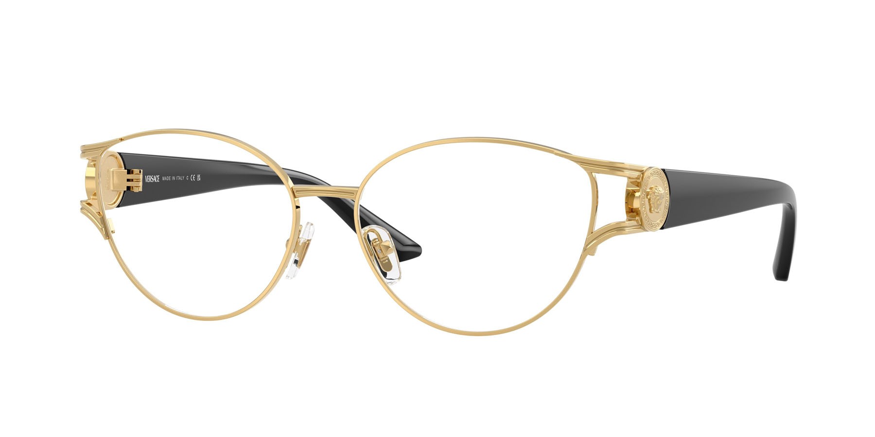 Occhiali da vista Versace VE 1309 (1002) colore oro forma cat eye lenti lente demo