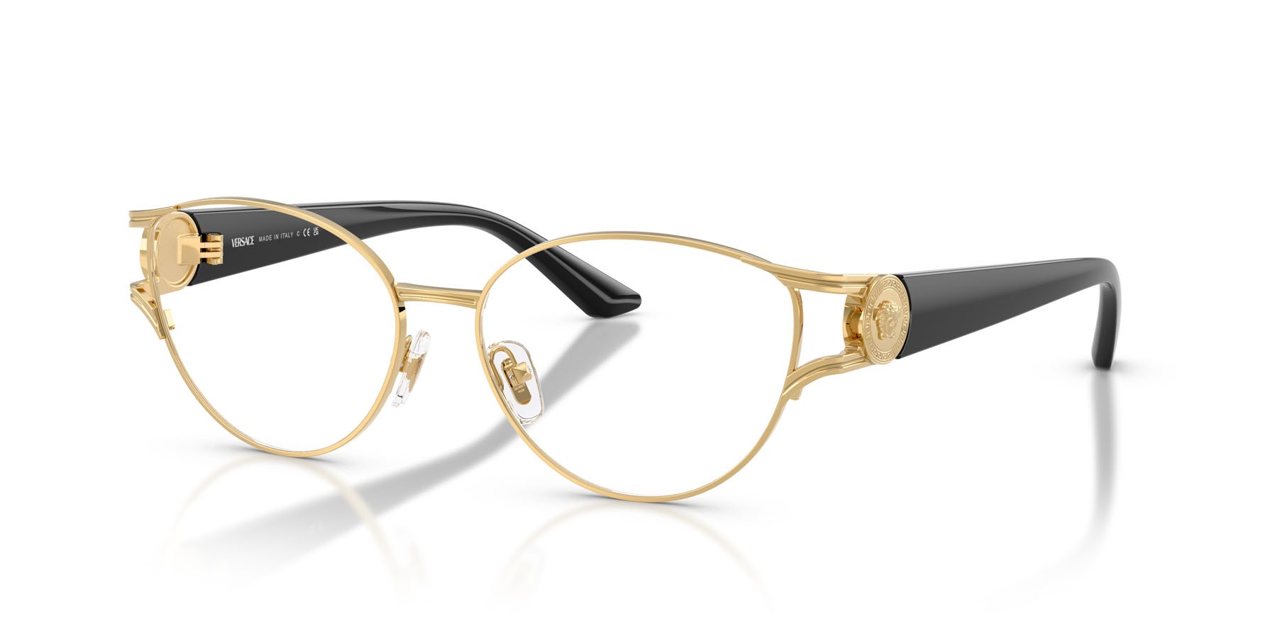 Occhiali da vista Versace VE 1309 (1002) colore oro forma cat eye lenti lente demo
