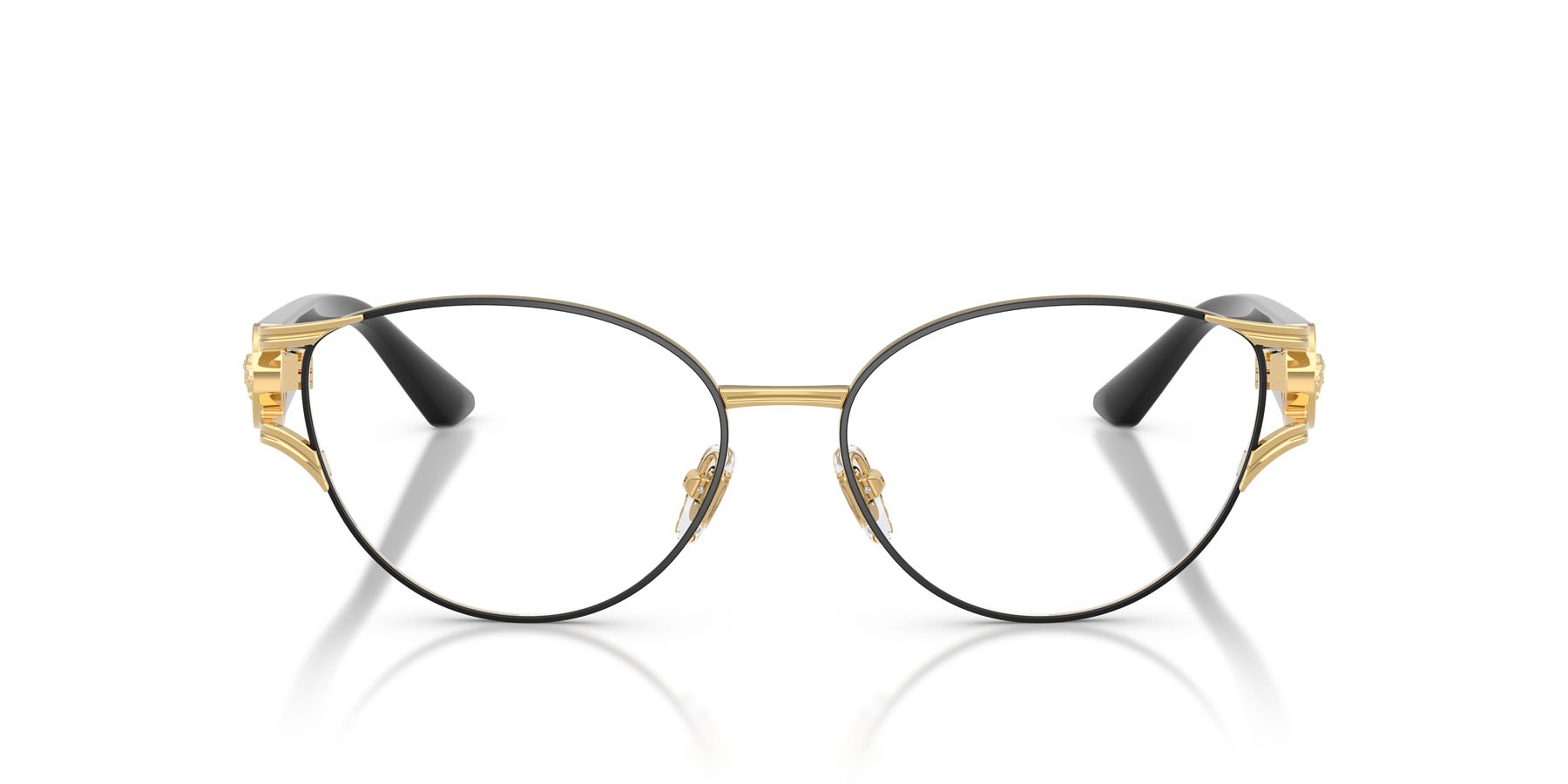 Eyeglasses Versace VE 1309 (1436) color nero opaco shape cat eye lenses lente demo
