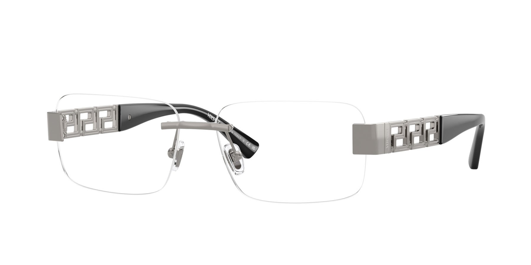 Occhiali da vista Versace VE 1310 (1000) colore gunmetal forma quadrato lenti lente demo