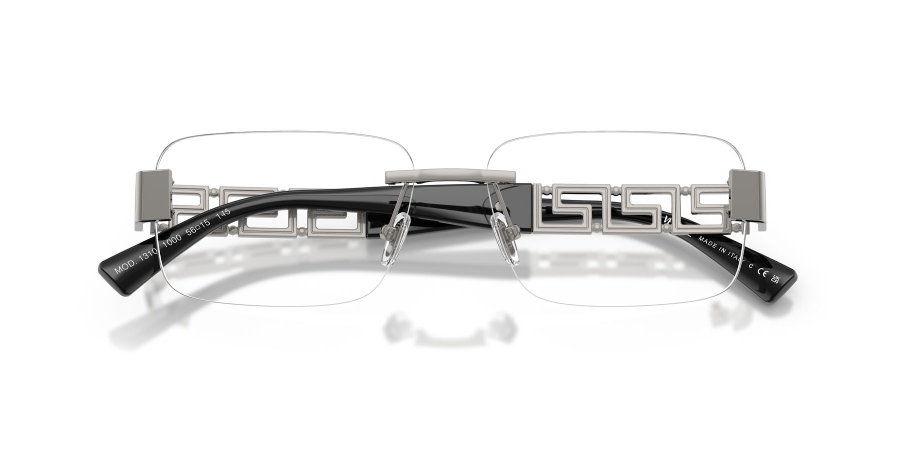 Occhiali da vista Versace VE 1310 (1000) colore gunmetal forma quadrato lenti lente demo