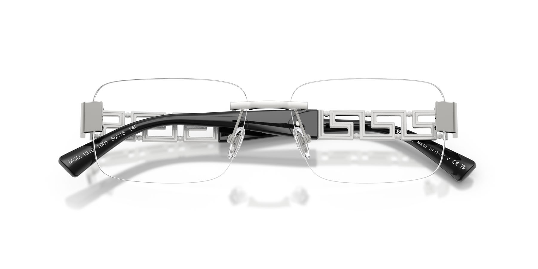 Eyeglasses Versace VE 1310 (1001) color argento shape square lenses lente demo