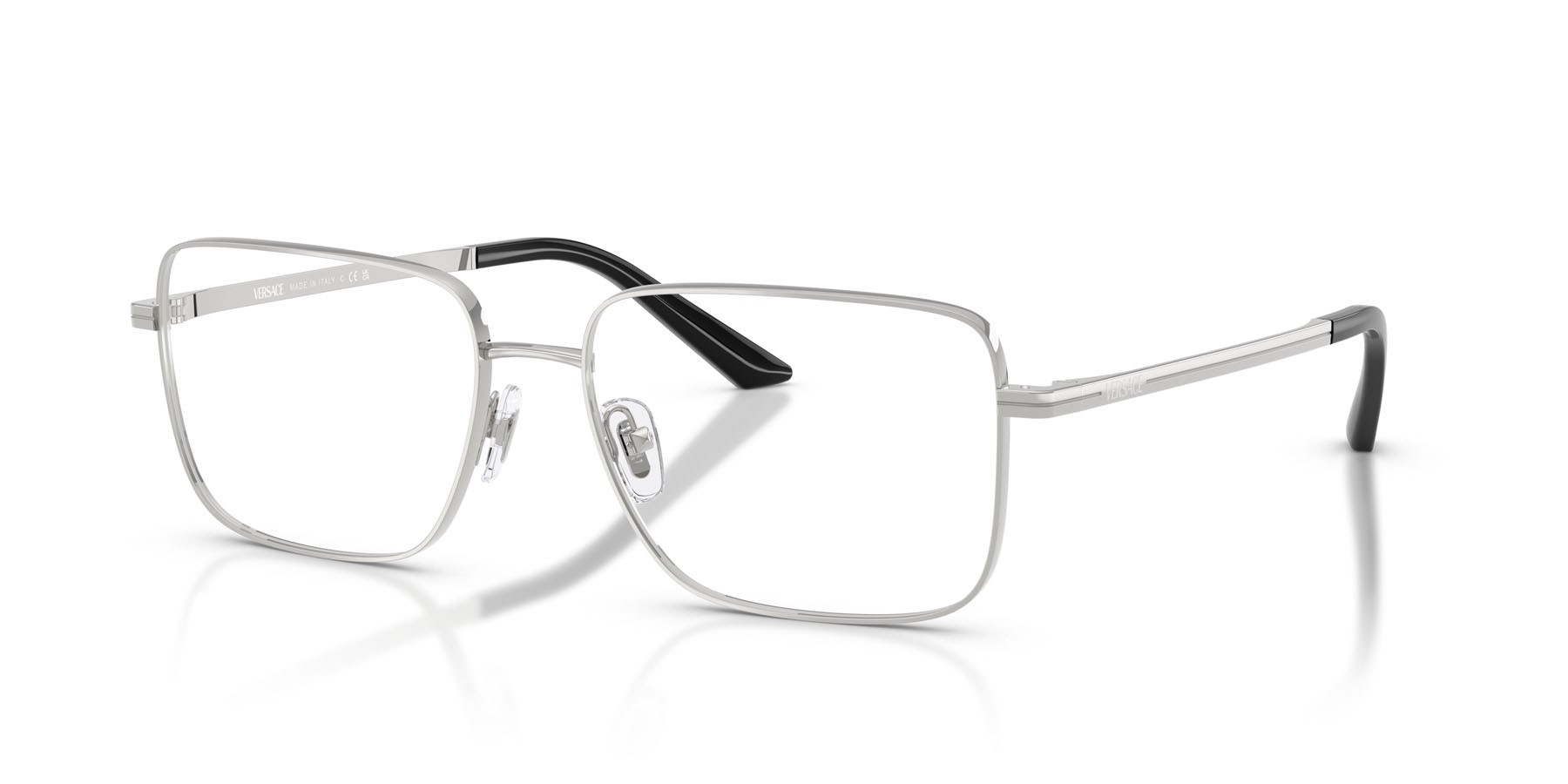 Occhiali da vista Versace VE 1311 (1001) colore argento forma quadrato lenti lente demo