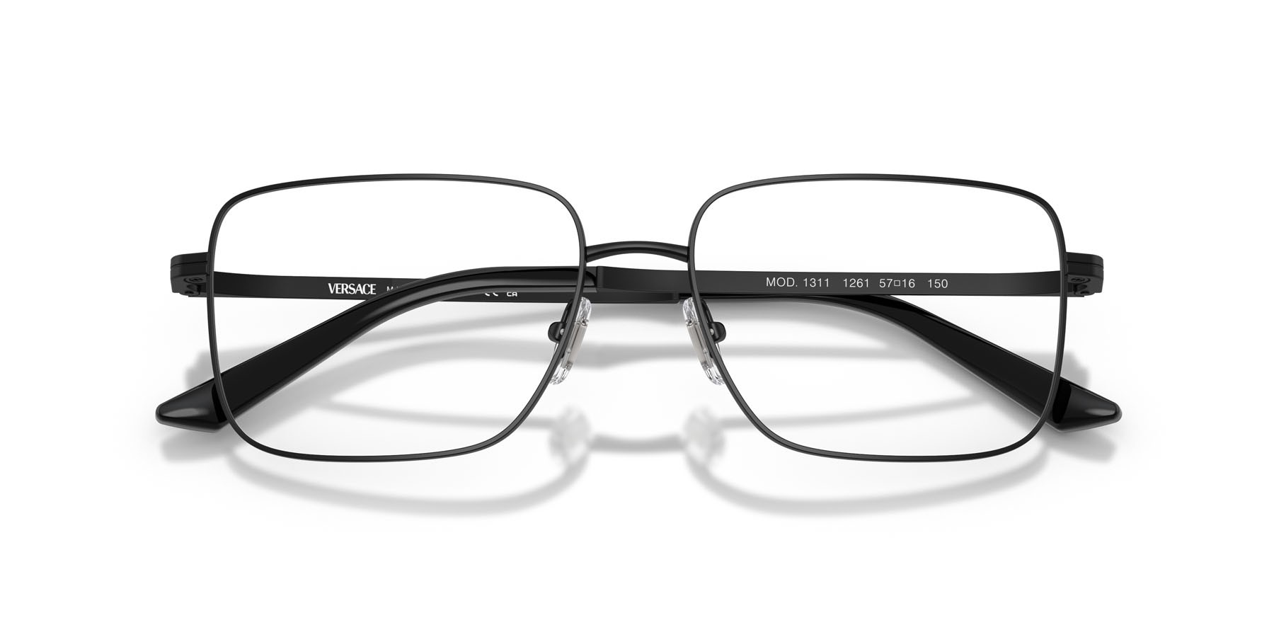 Eyeglasses Versace VE 1311 (1261) color nero opaco shape square lenses lente demo