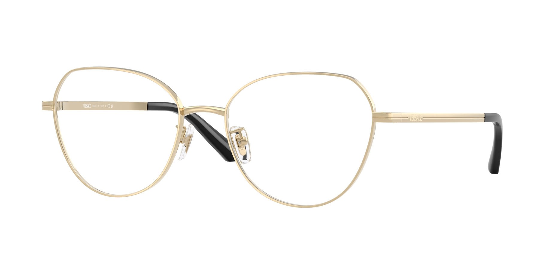 Occhiali da vista Versace VE 1313D (1252) colore oro pallido forma pantos lenti lente demo
