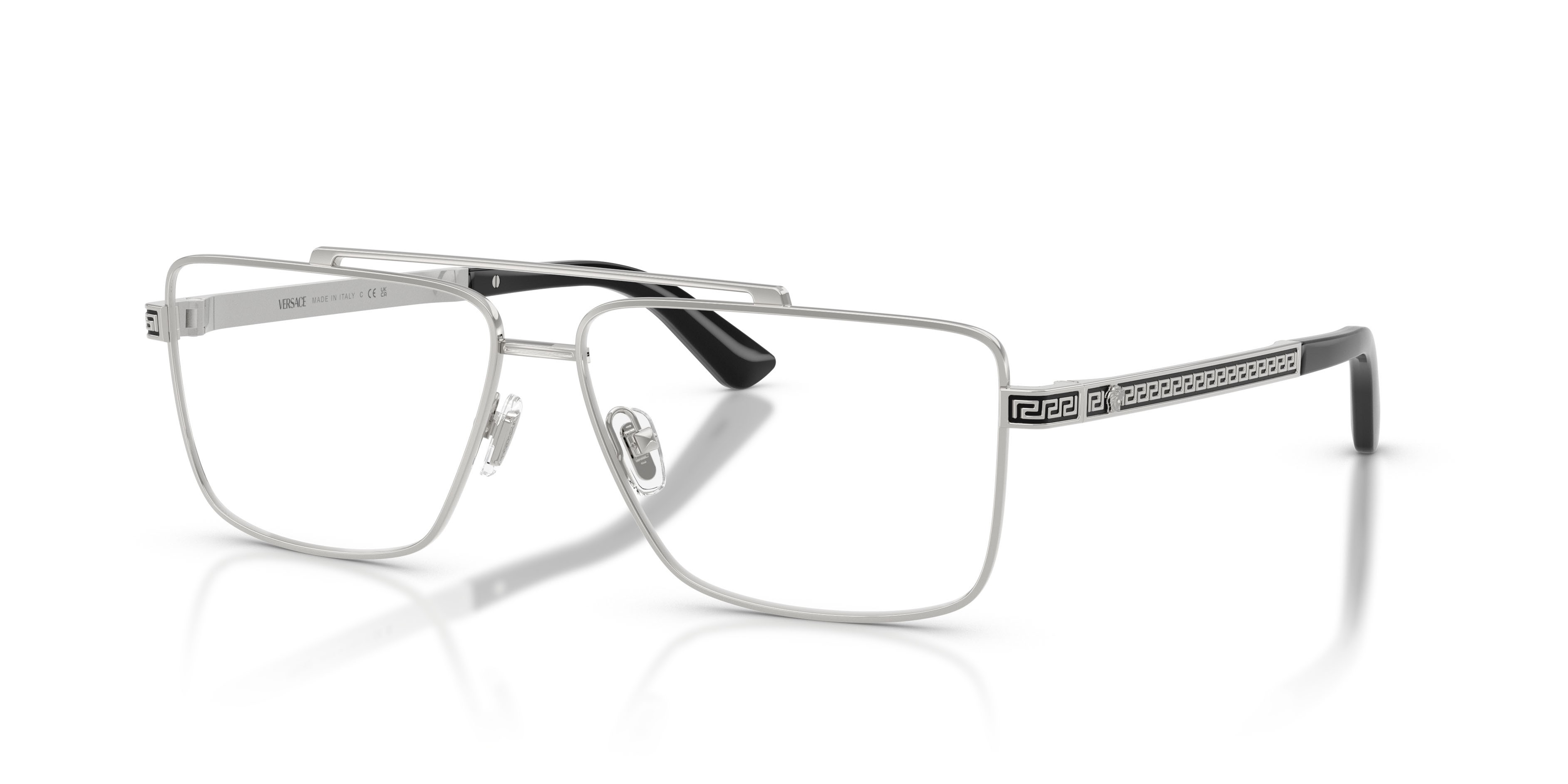 Eyeglasses Versace VE 1315 (1000) color argento shape rectangle lenses lente demo