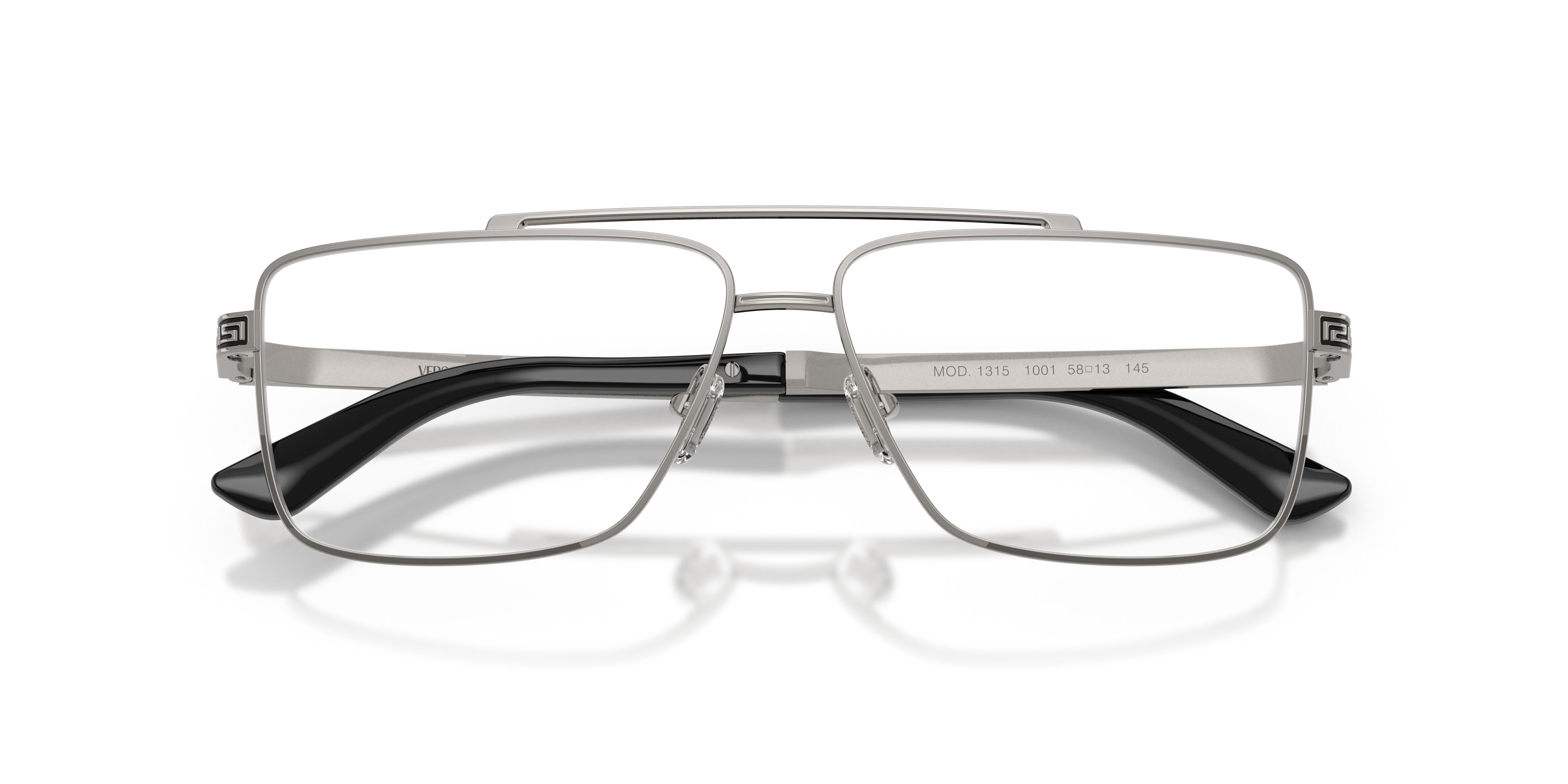 Occhiali da vista Versace VE 1315 (1001) colore gunmetal forma rettangolare lenti lente demo