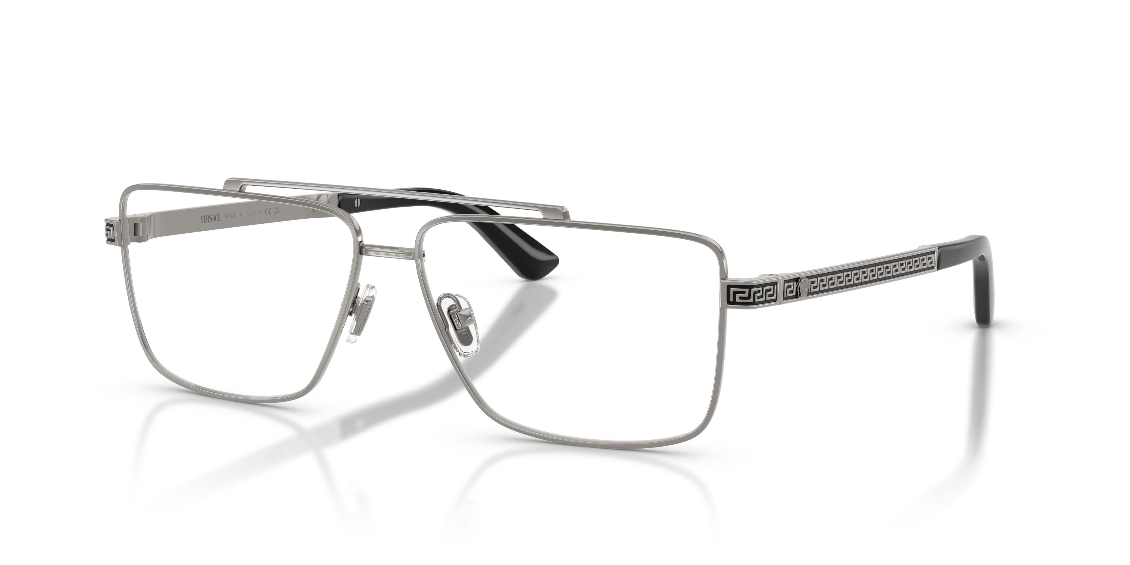 Occhiali da vista Versace VE 1315 (1001) colore gunmetal forma rettangolare lenti lente demo