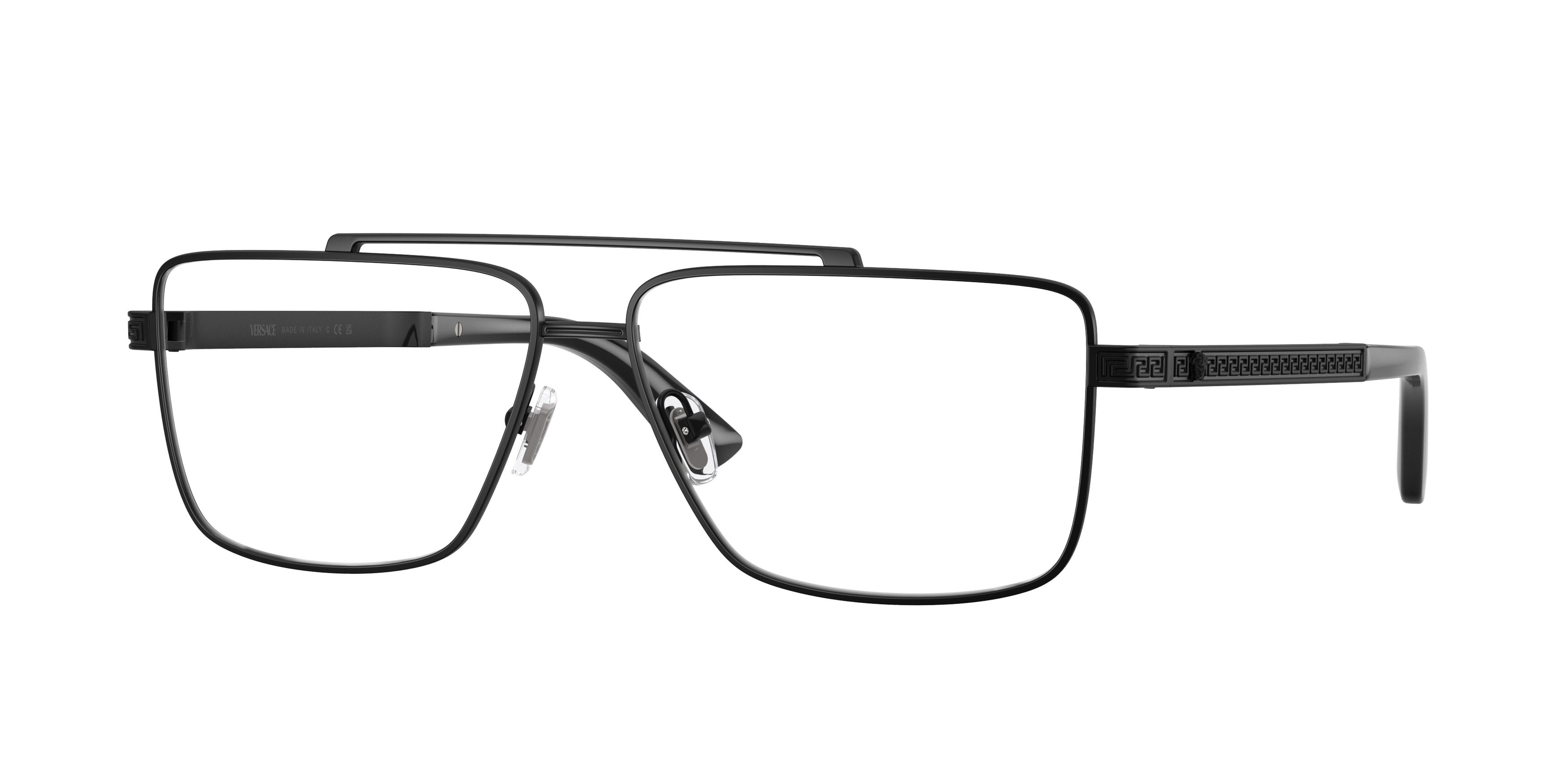 Eyeglasses Versace VE 1315 (1261) color nero opaco shape rectangle lenses lente demo