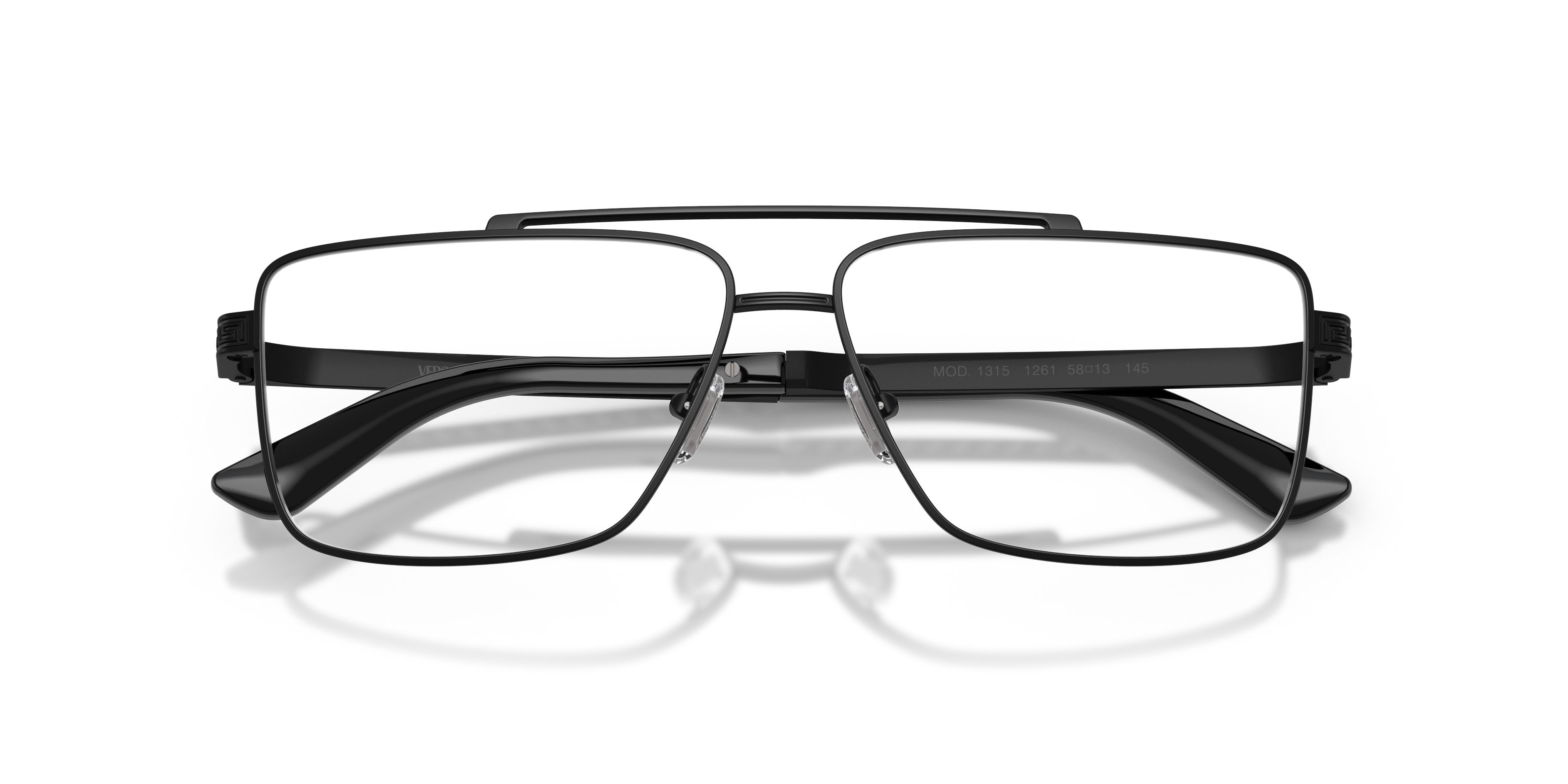 Eyeglasses Versace VE 1315 (1261) color nero opaco shape rectangle lenses lente demo