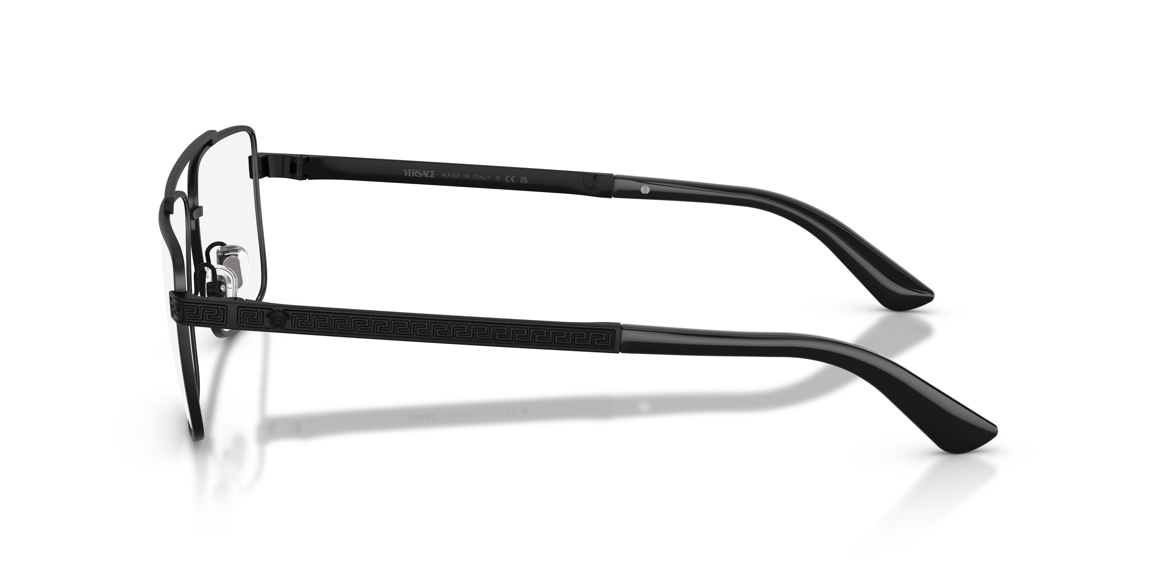 Eyeglasses Versace VE 1315 (1261) color nero opaco shape rectangle lenses lente demo