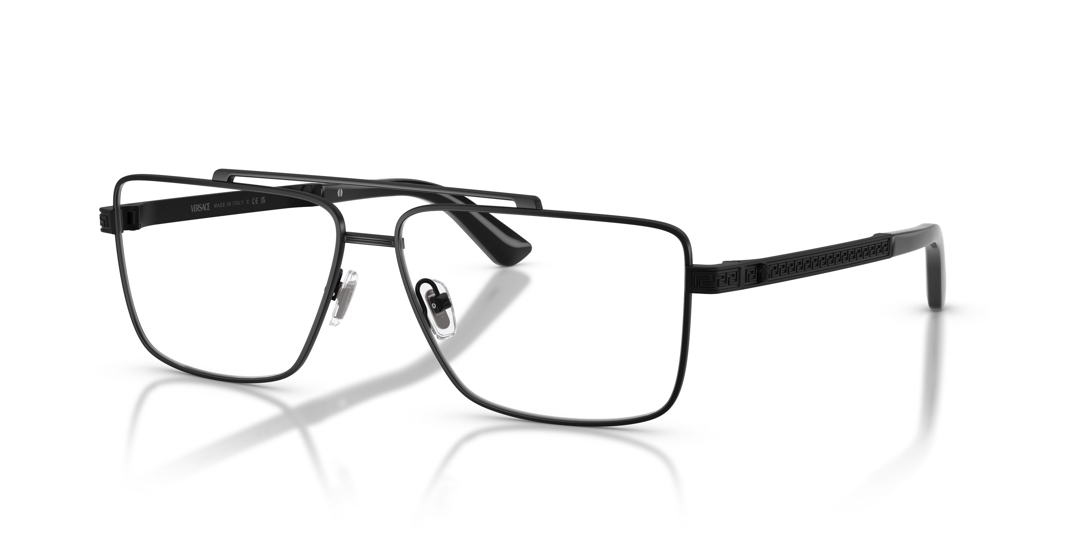 Eyeglasses Versace VE 1315 (1261) color nero opaco shape rectangle lenses lente demo