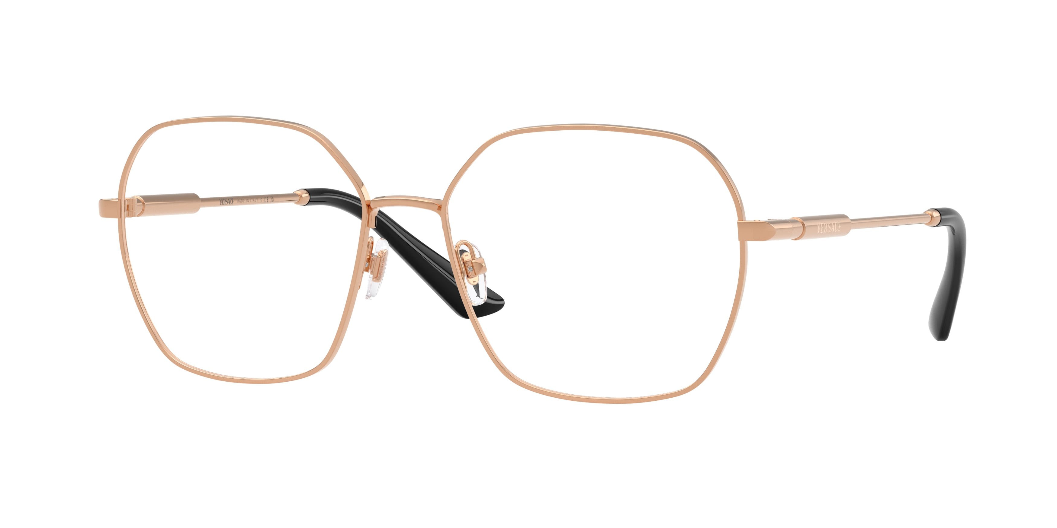 Occhiali da vista Versace VE 1316 (1412) colore oro rose forma quadrato lenti lente demo