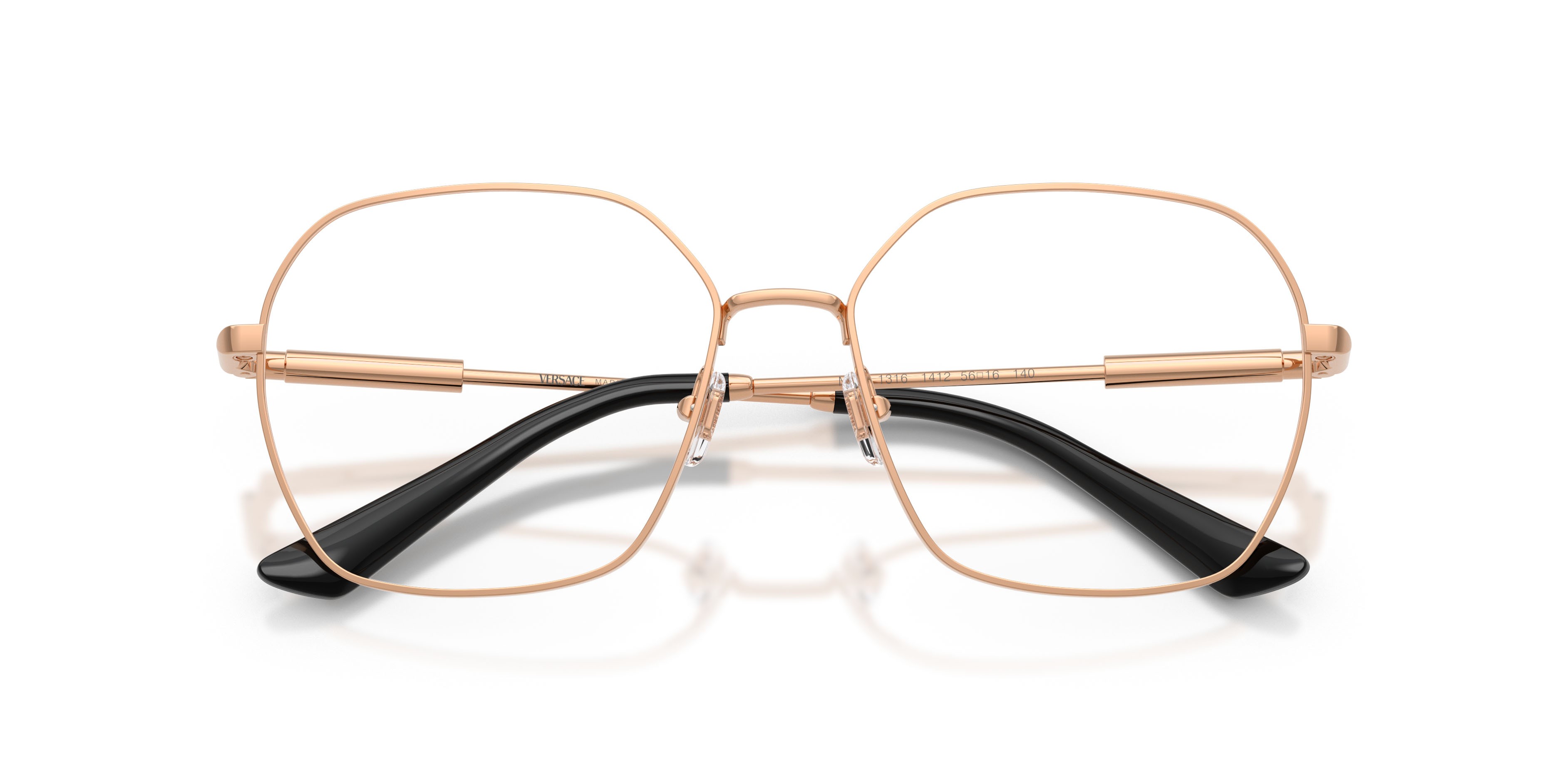Occhiali da vista Versace VE 1316 (1412) colore oro rose forma quadrato lenti lente demo