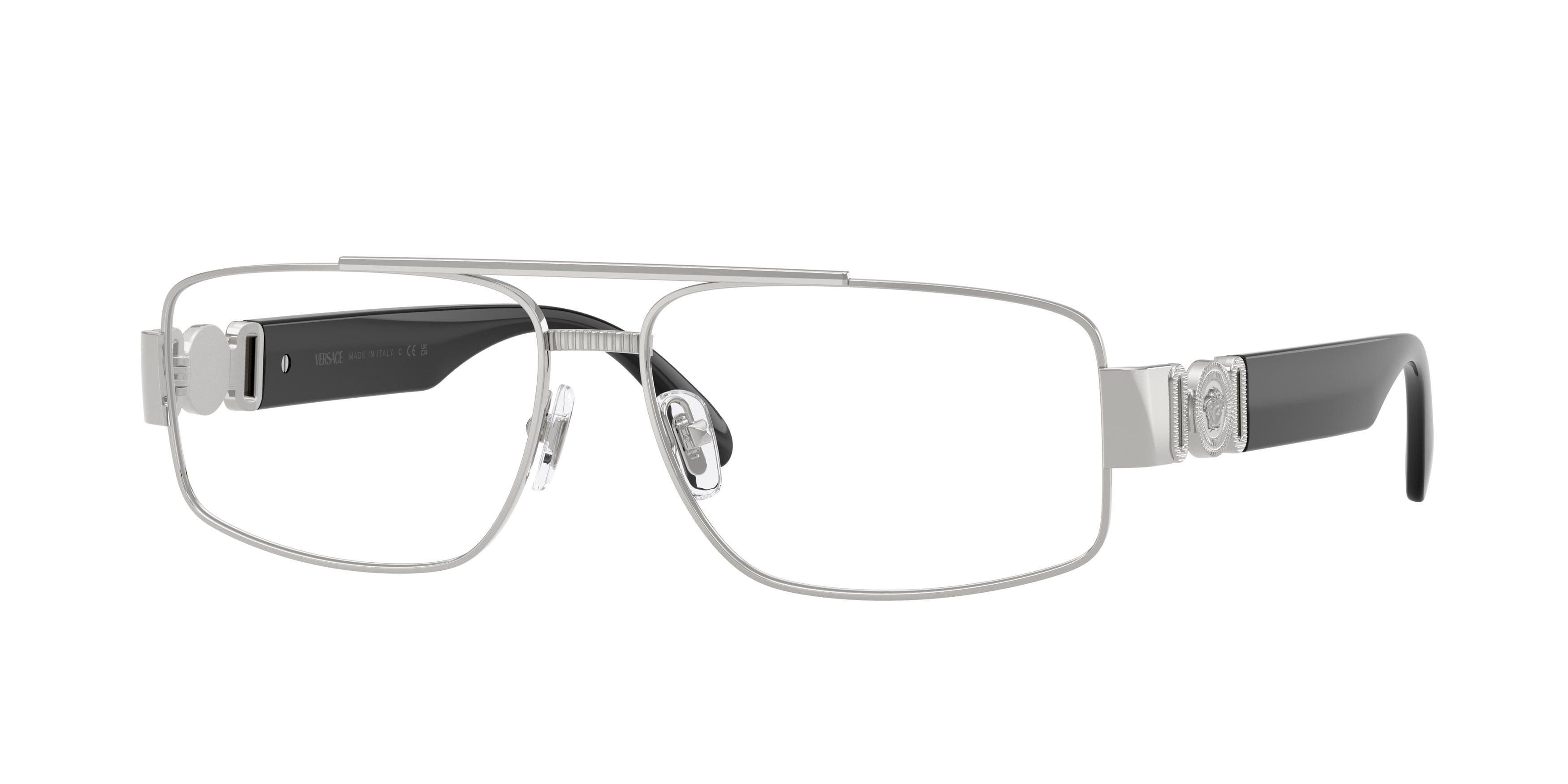 Occhiali da vista Versace VE 1317 (1000) colore argento forma rettangolare lenti lente demo
