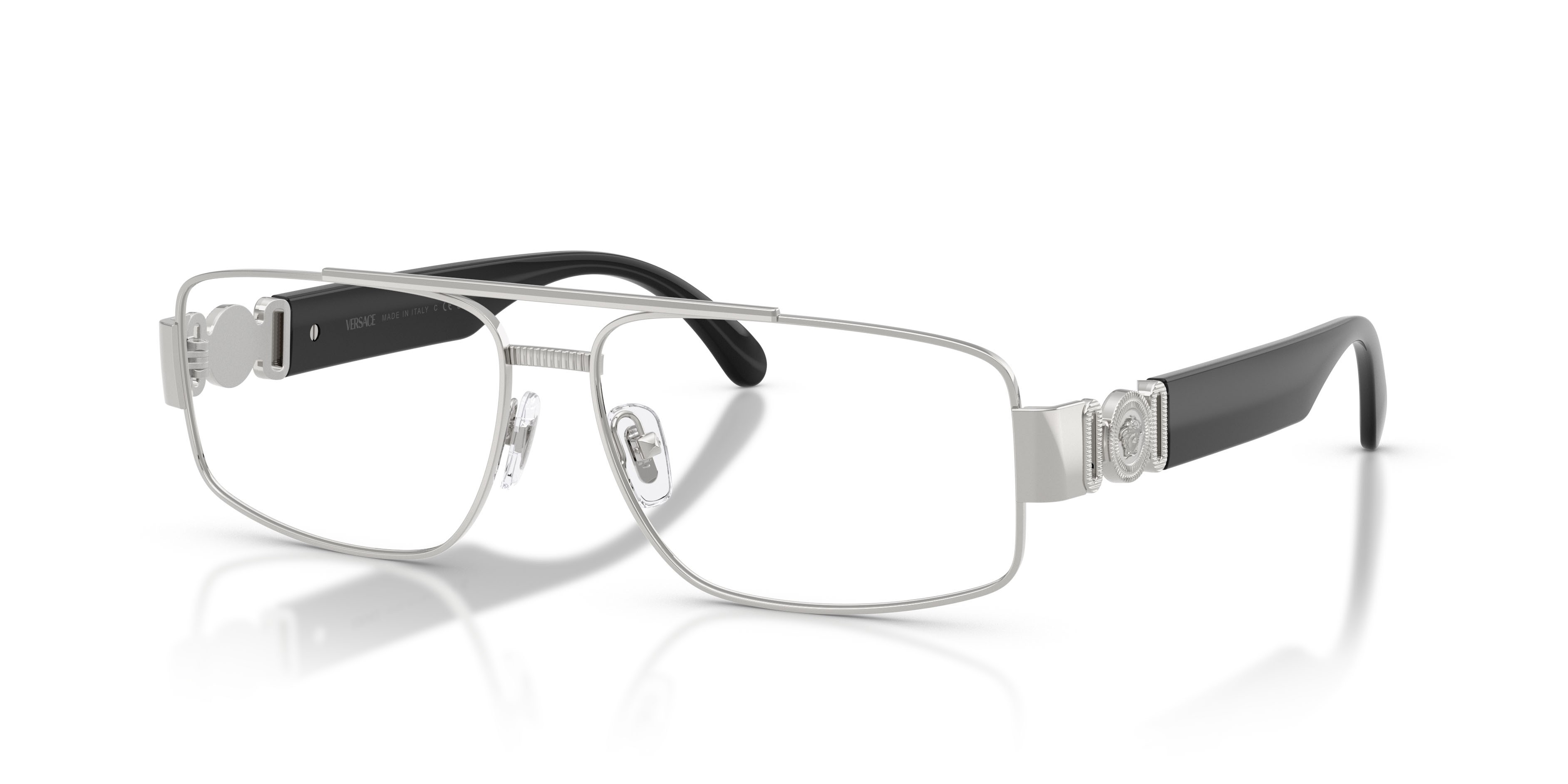 Occhiali da vista Versace VE 1317 (1000) colore argento forma rettangolare lenti lente demo