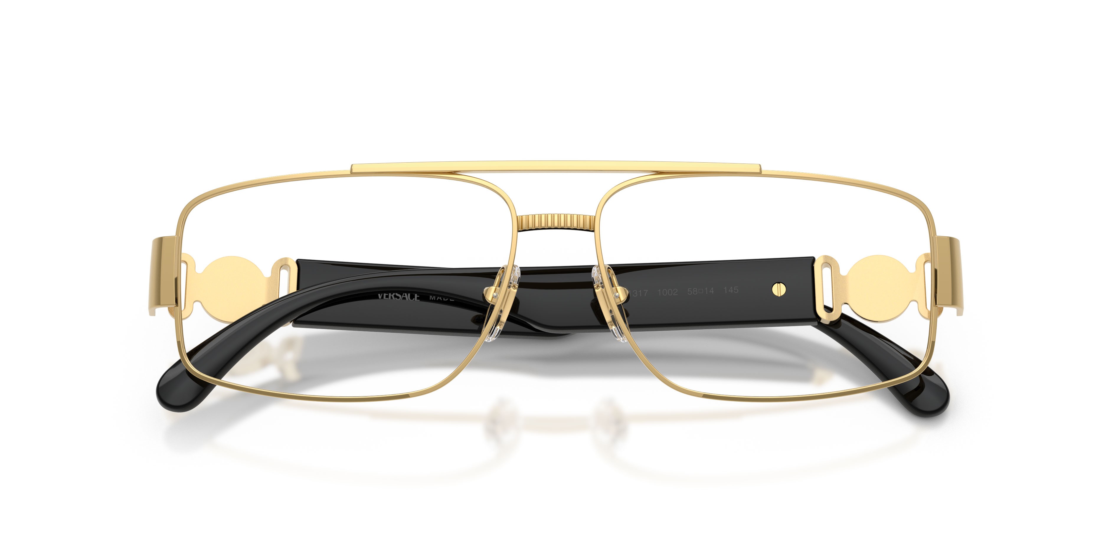 Eyeglasses Versace VE 1317 (1002) color oro shape rectangle lenses lente demo