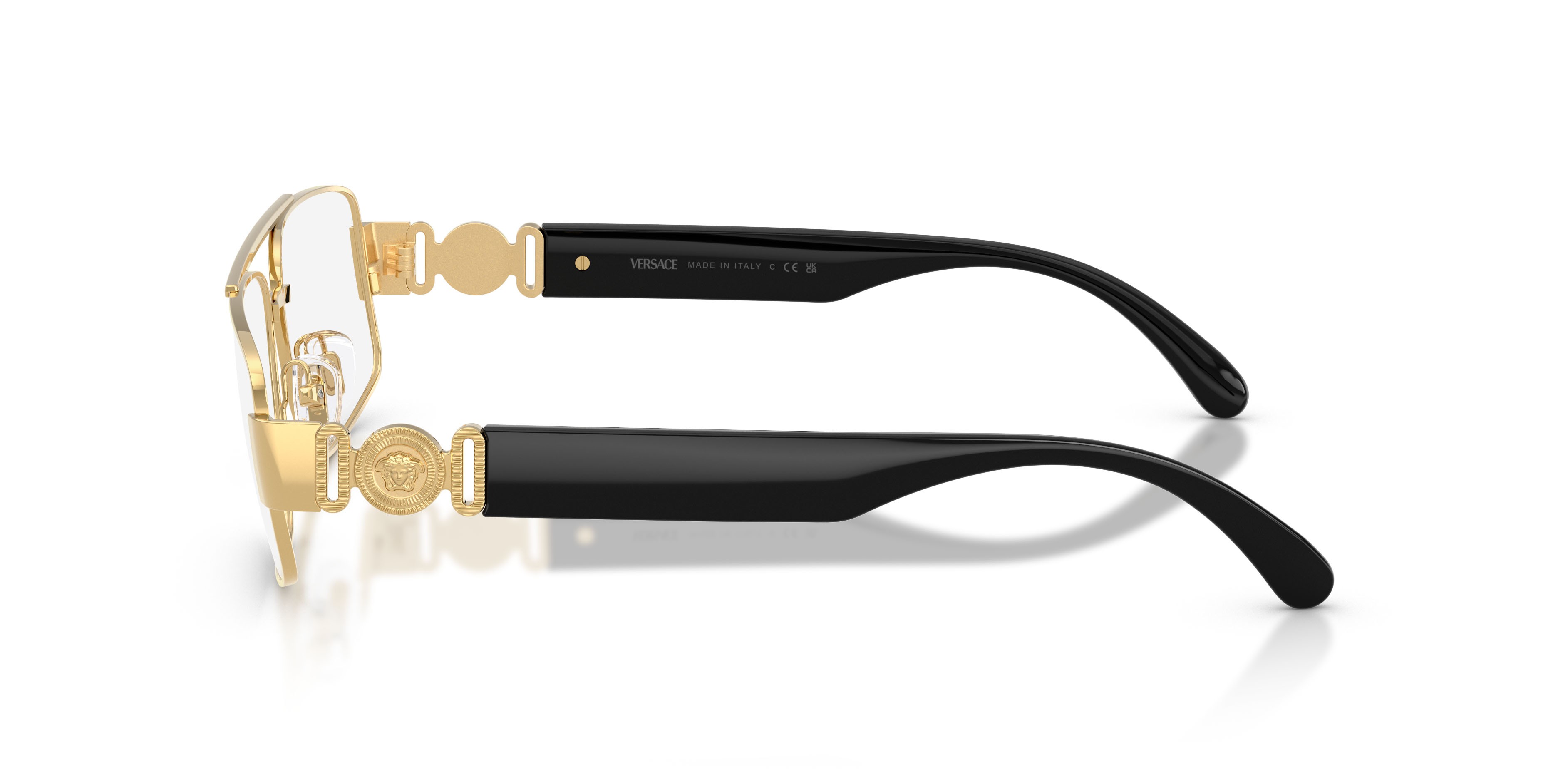 Eyeglasses Versace VE 1317 (1002) color oro shape rectangle lenses lente demo
