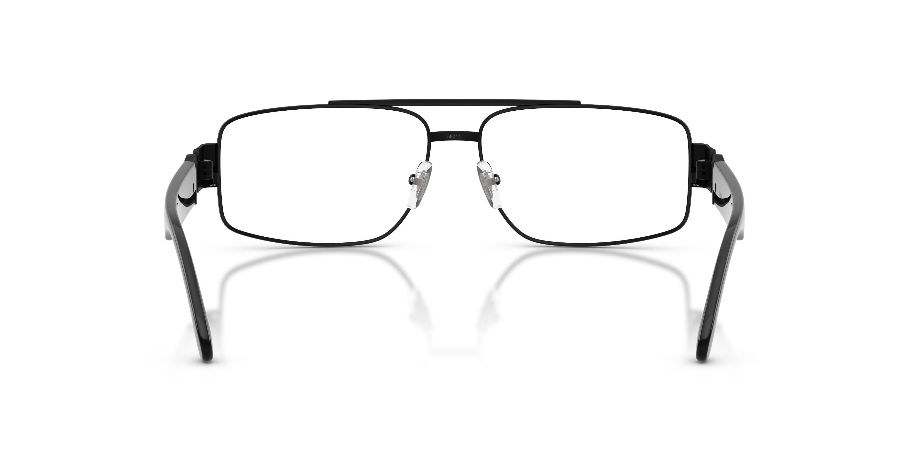 Eyeglasses Versace VE 1317 (1436) color nero opaco shape rectangle lenses lente demo
