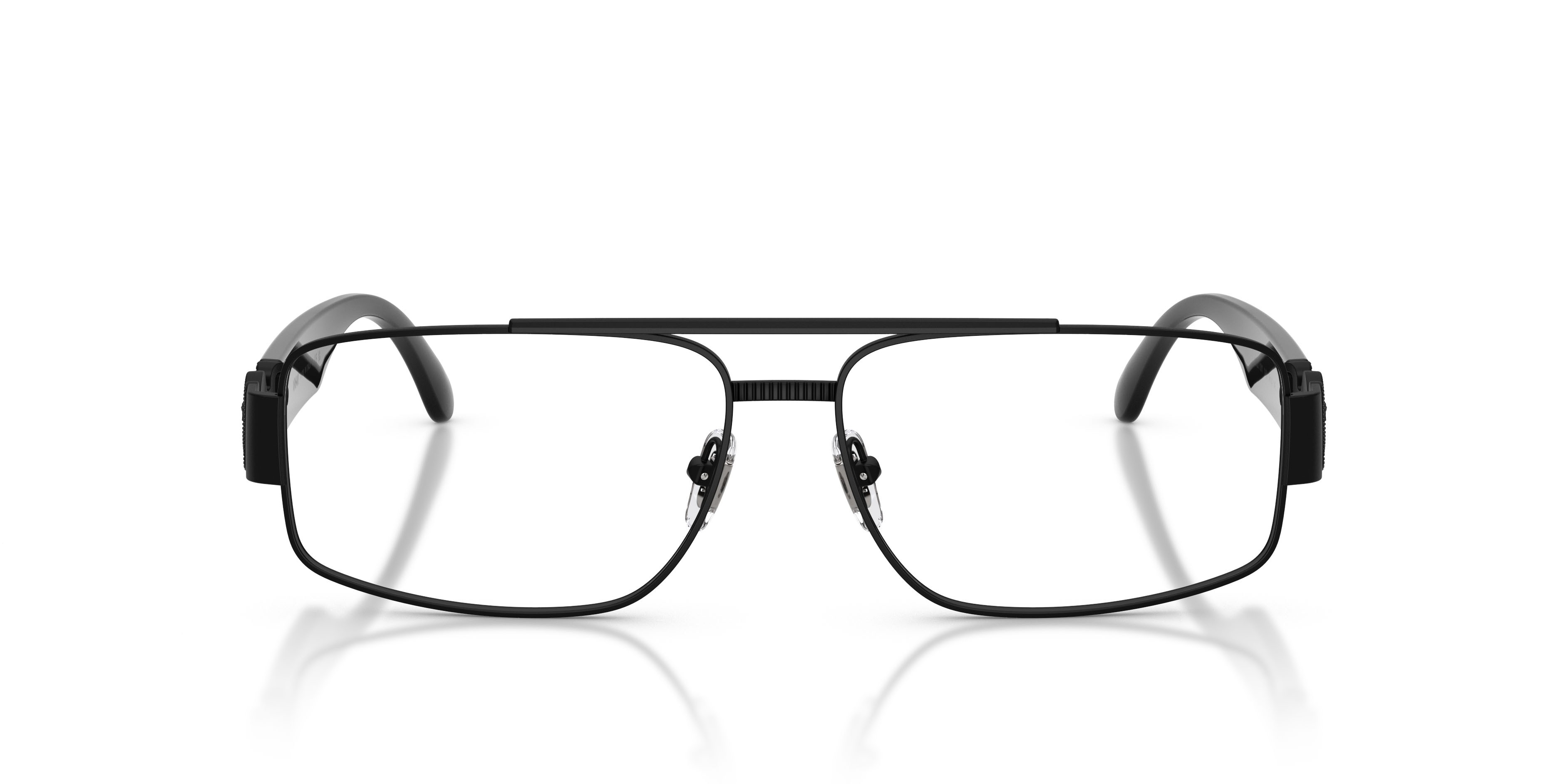 Eyeglasses Versace VE 1317 (1436) color nero opaco shape rectangle lenses lente demo