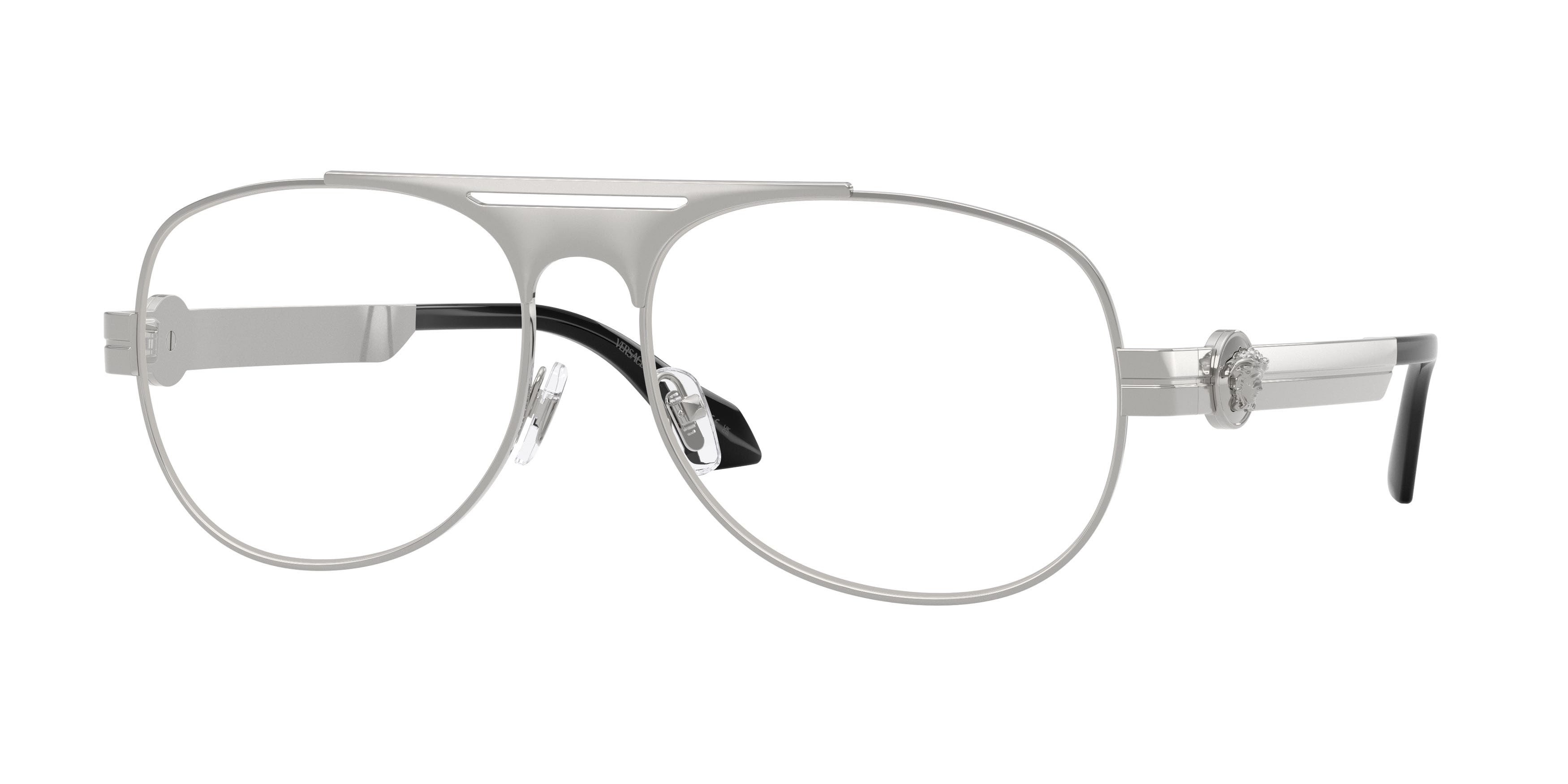 Occhiali da vista Versace VE 1319 (1000) colore argento forma aviator lenti lente demo