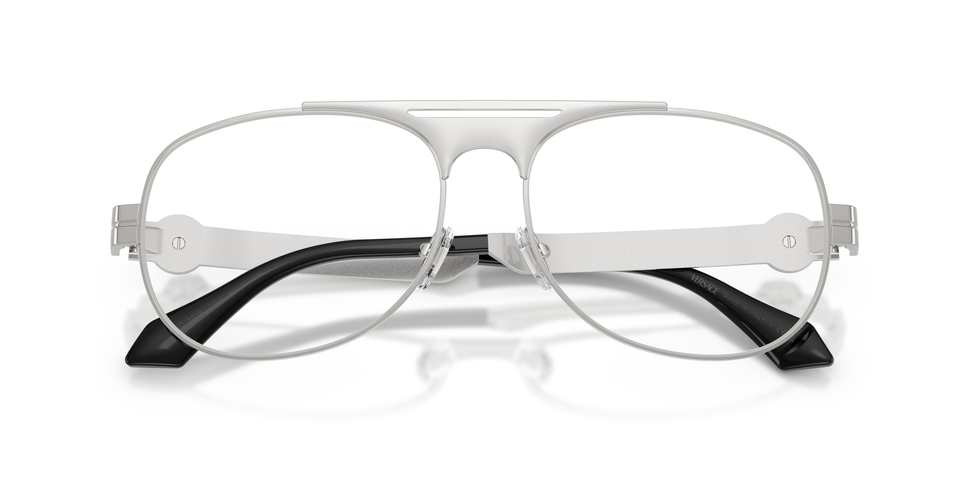 Occhiali da vista Versace VE 1319 (1000) colore argento forma aviator lenti lente demo