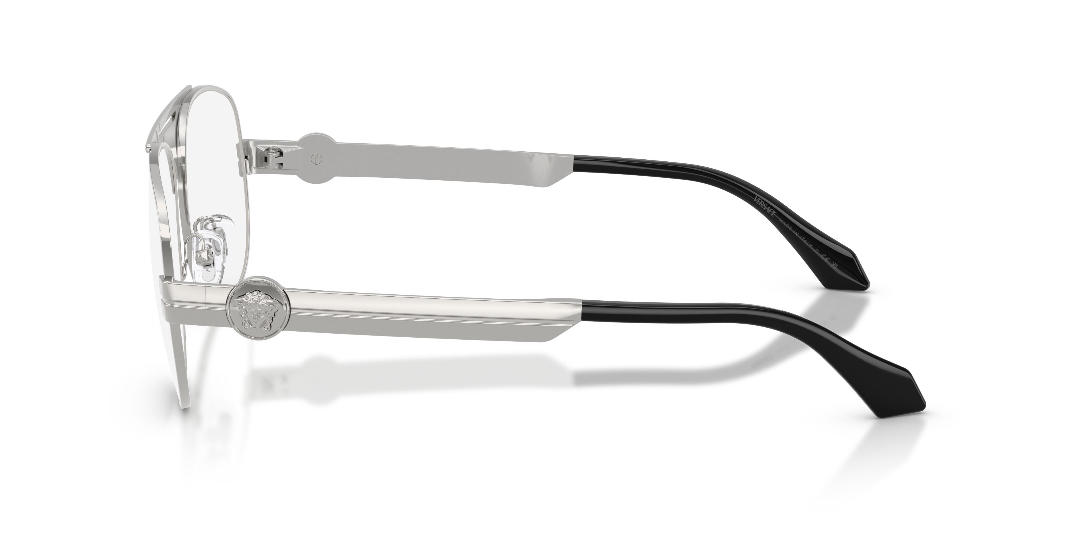 Occhiali da vista Versace VE 1319 (1000) colore argento forma aviator lenti lente demo