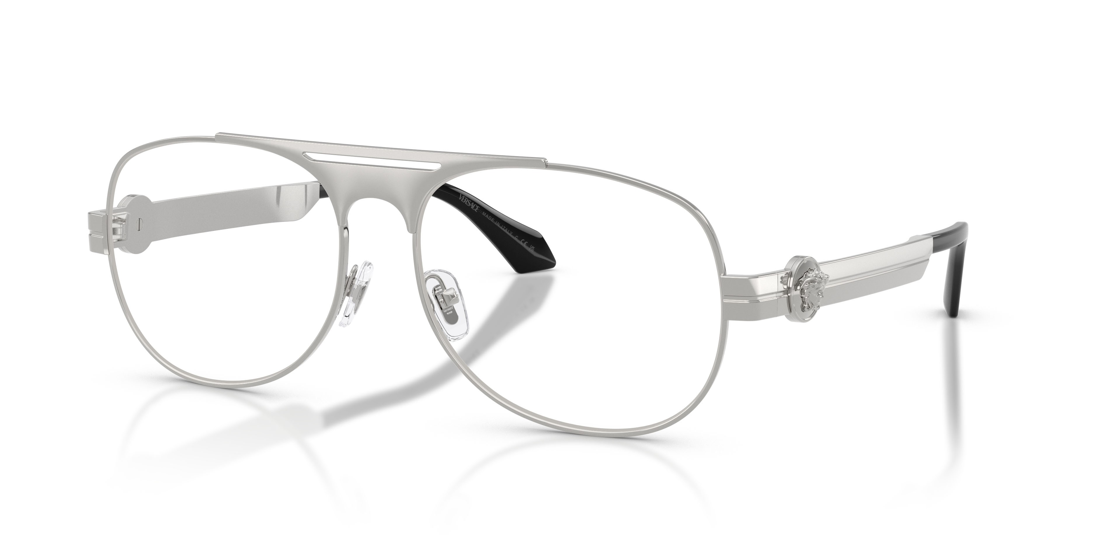 Occhiali da vista Versace VE 1319 (1000) colore argento forma aviator lenti lente demo