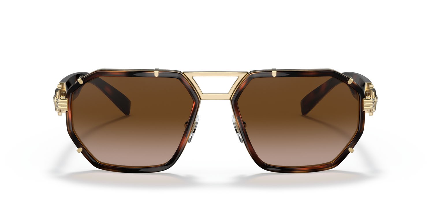 Sunglasses Versace VE 2228 (100213) color havana shape irregular lenses marrone sfumato