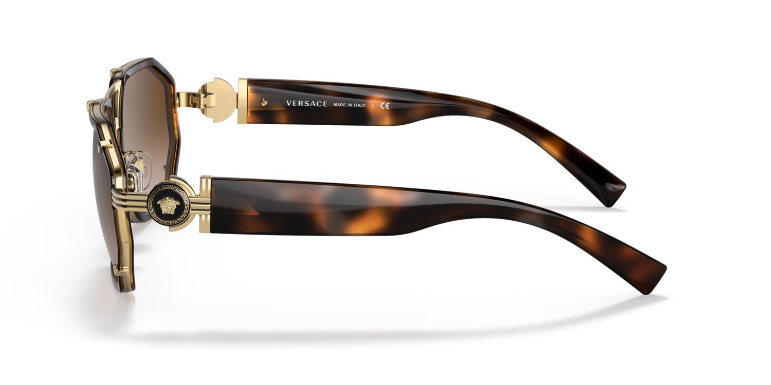 Sunglasses Versace VE 2228 (100213) color havana shape irregular lenses marrone sfumato