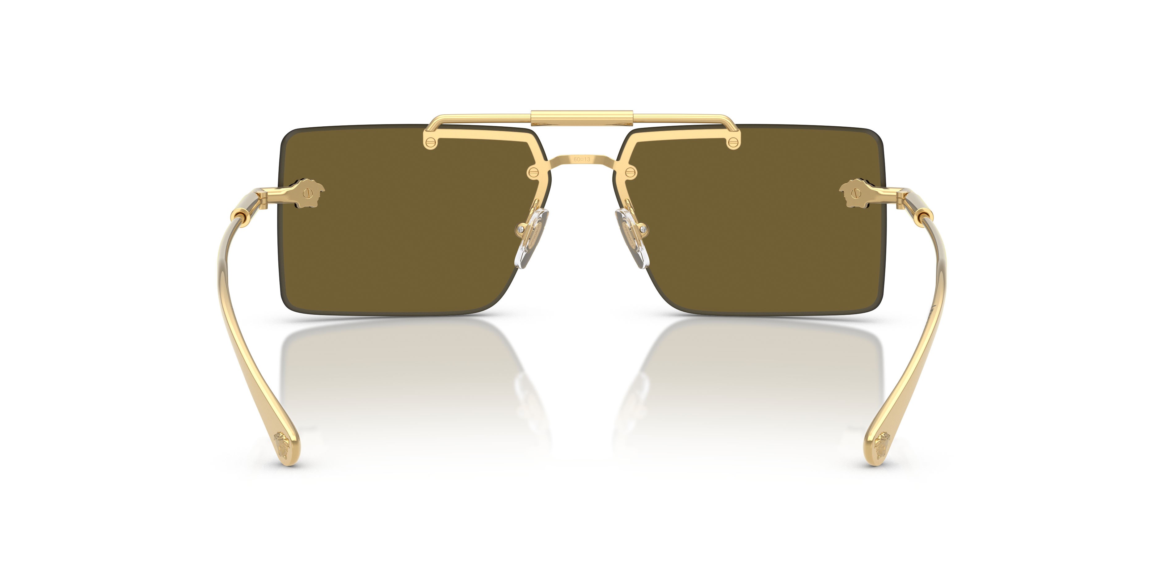 Occhiali da sole Versace VE 2245 (100273) colore oro forma rettangolare lenti marrone scuro
