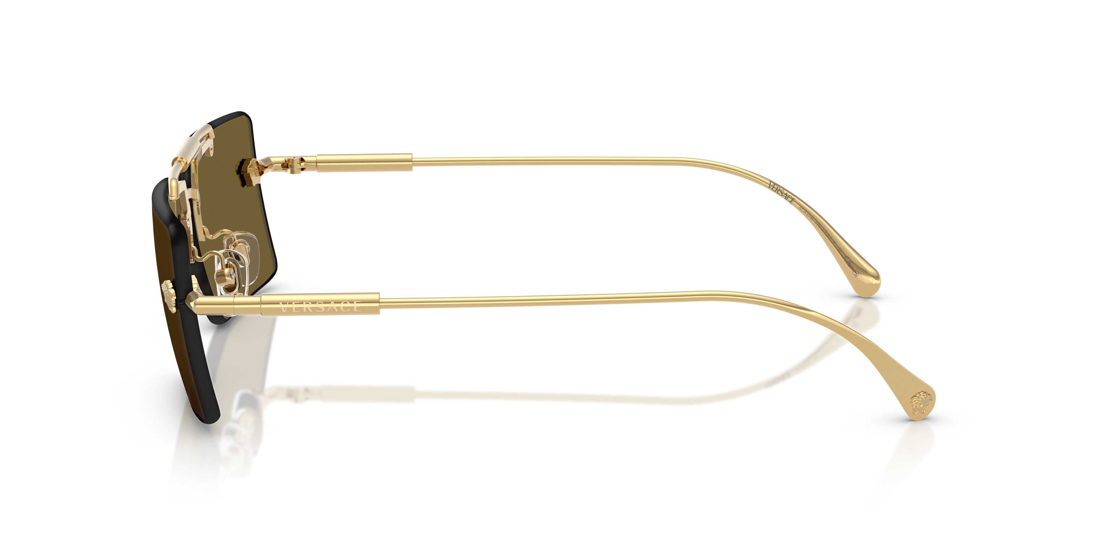 Occhiali da sole Versace VE 2245 (100273) colore oro forma rettangolare lenti marrone scuro