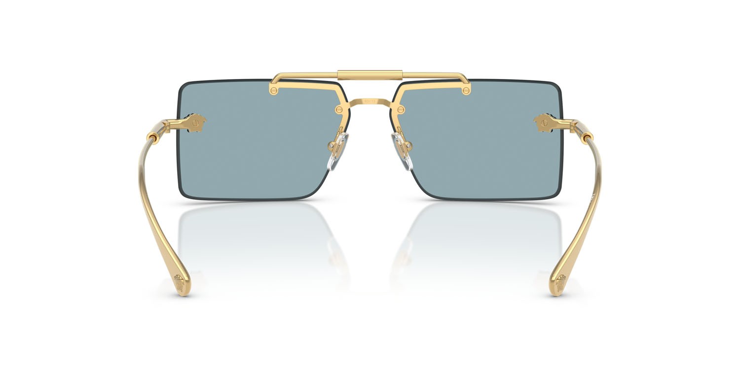 Occhiali da sole Versace VE 2245 (100280) colore oro forma rettangolare lenti blu