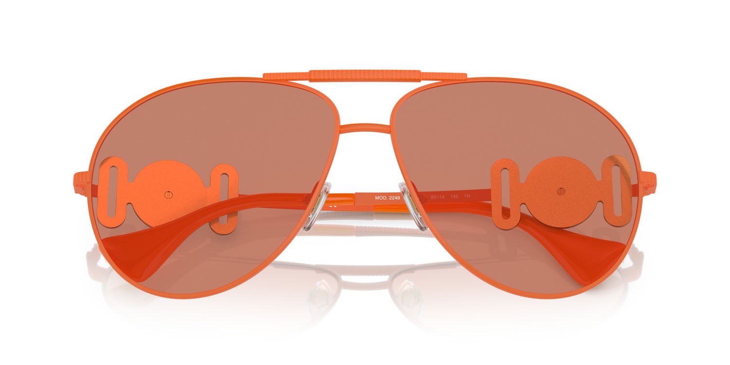 Sonnenbrillen Versace VE 2249 (148574) farbe arancione opaco form aviator gläser arancione