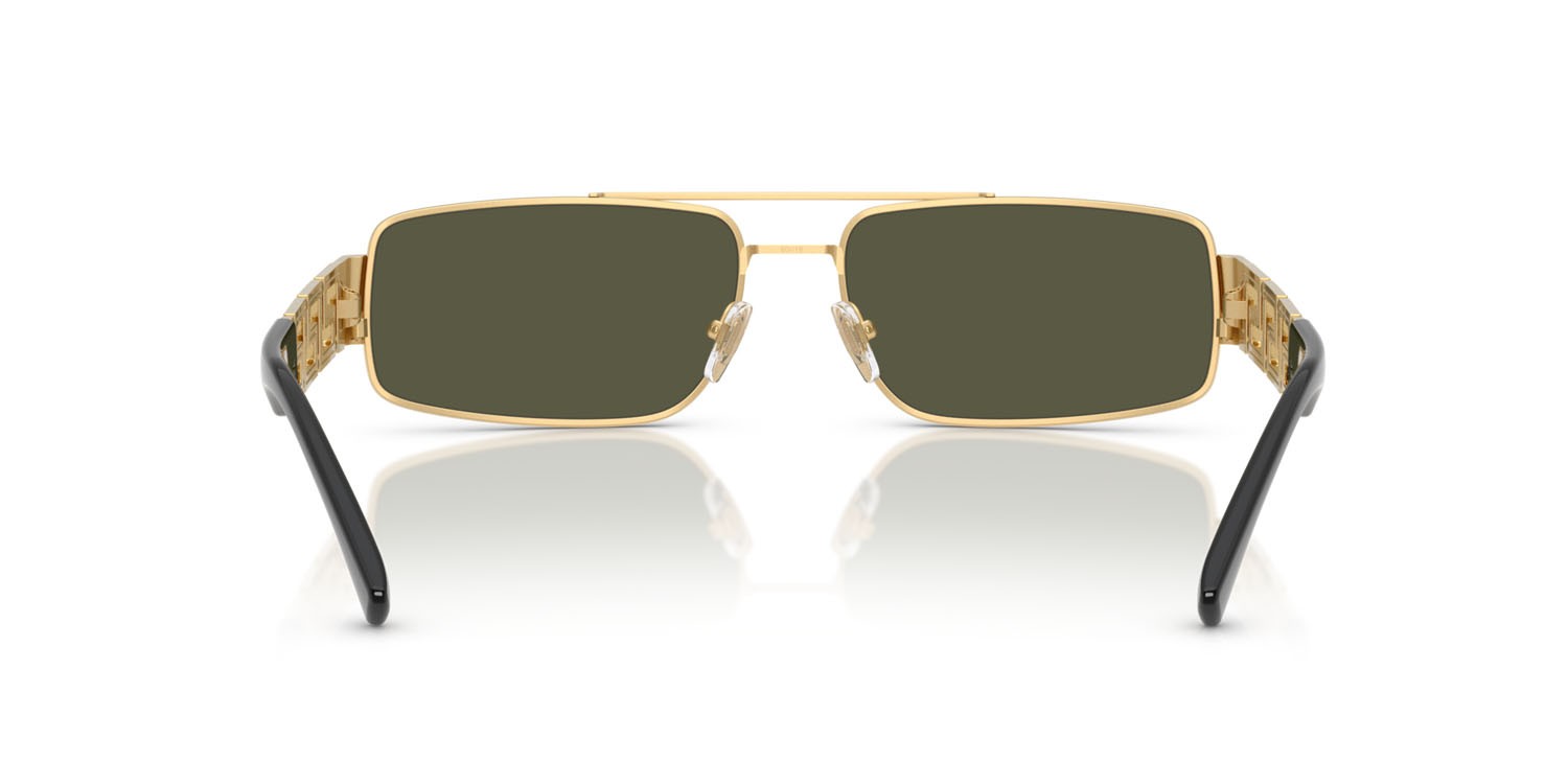 Occhiali da sole Versace VE 2257 (100230) colore oro forma rettangolare lenti verde specchiato argento