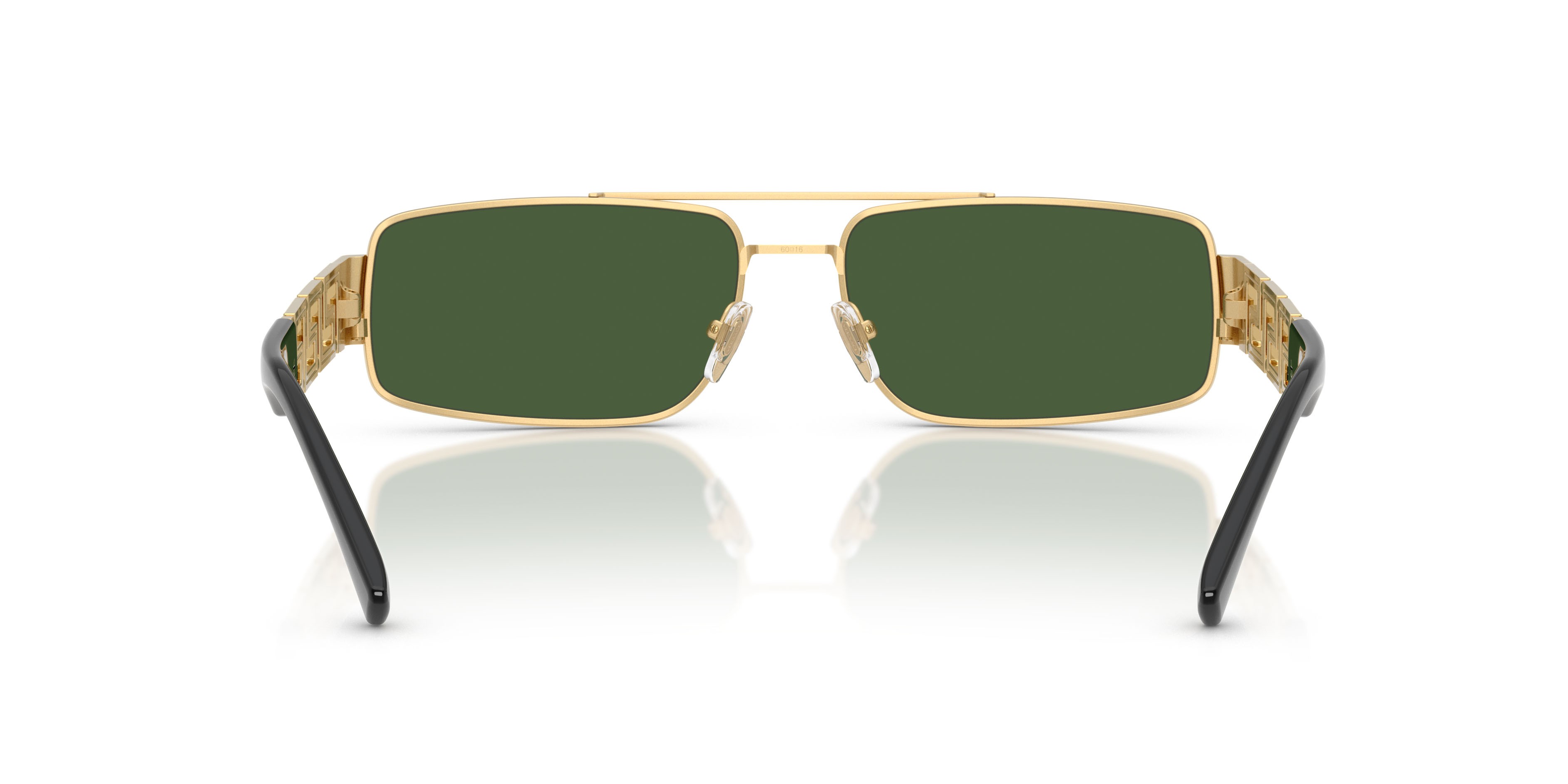 Occhiali da sole Versace VE 2257 (100271) colore oro forma rettangolare lenti verde scuro